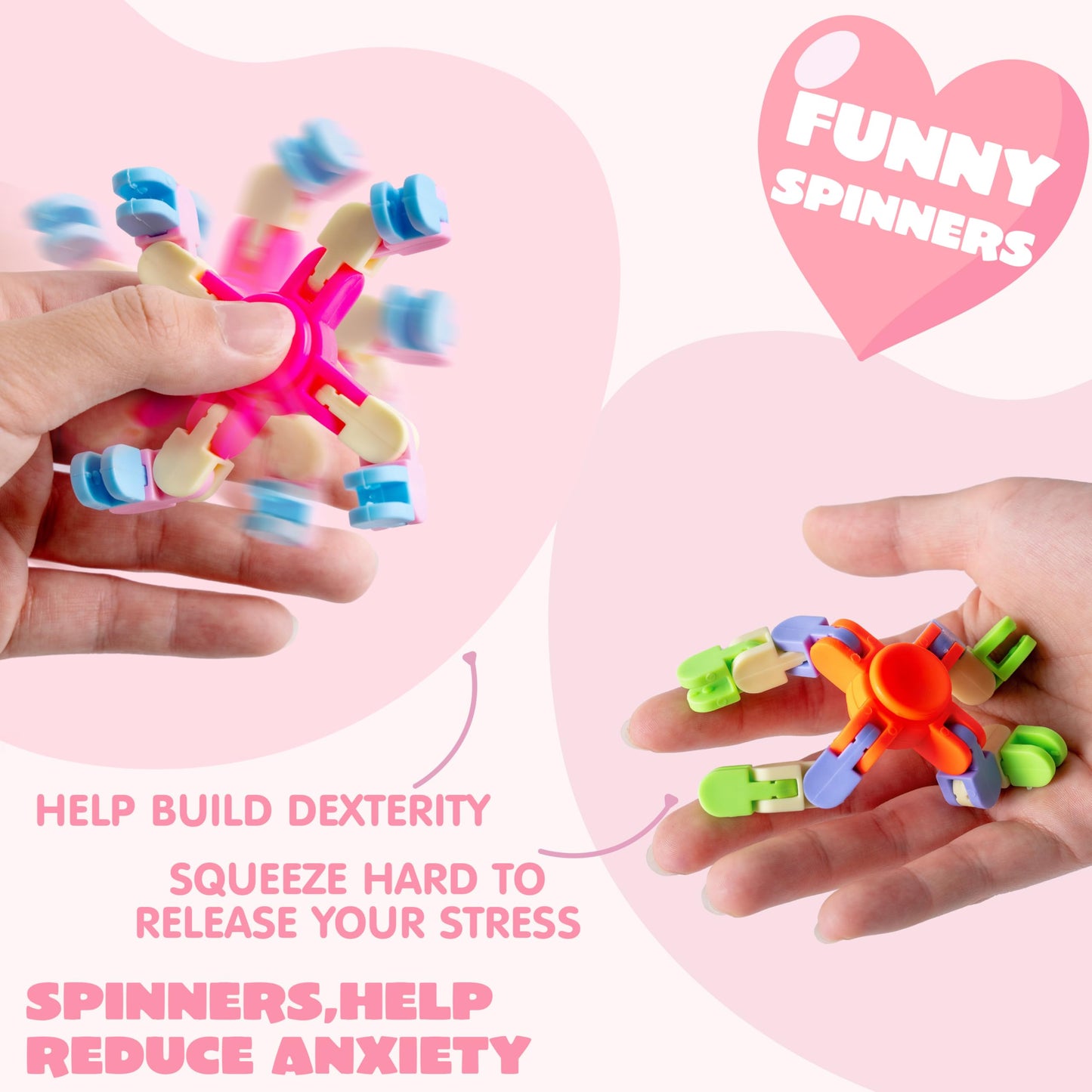 JOYIN 30-Pack Valentine’s Day Fidget Spinners with 6 Gift Card Designs