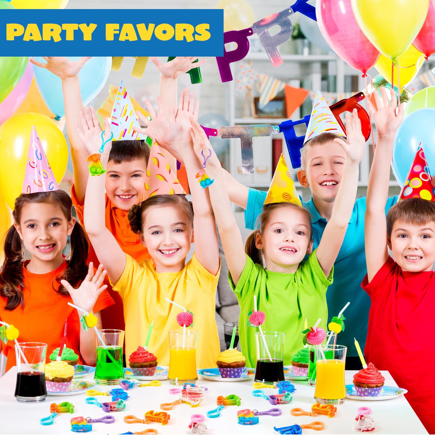 JOYIN Dinosaour Pop Fidget Keychain 30-Pack – Colorful Silicone Sensory Toys for Kids & Classrooms