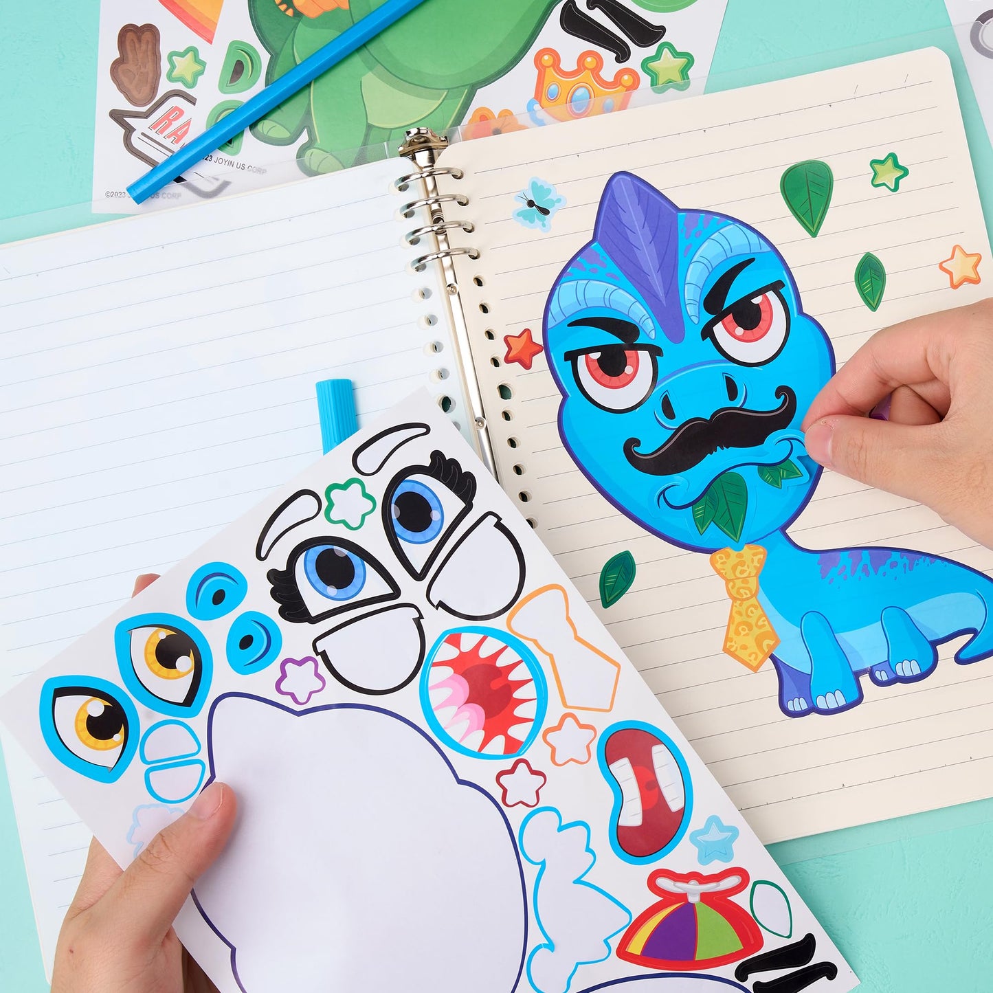 JOYIN 24PCS Make a Face Dinosaur Stickers for Kids – Party Favors & Craft Activities