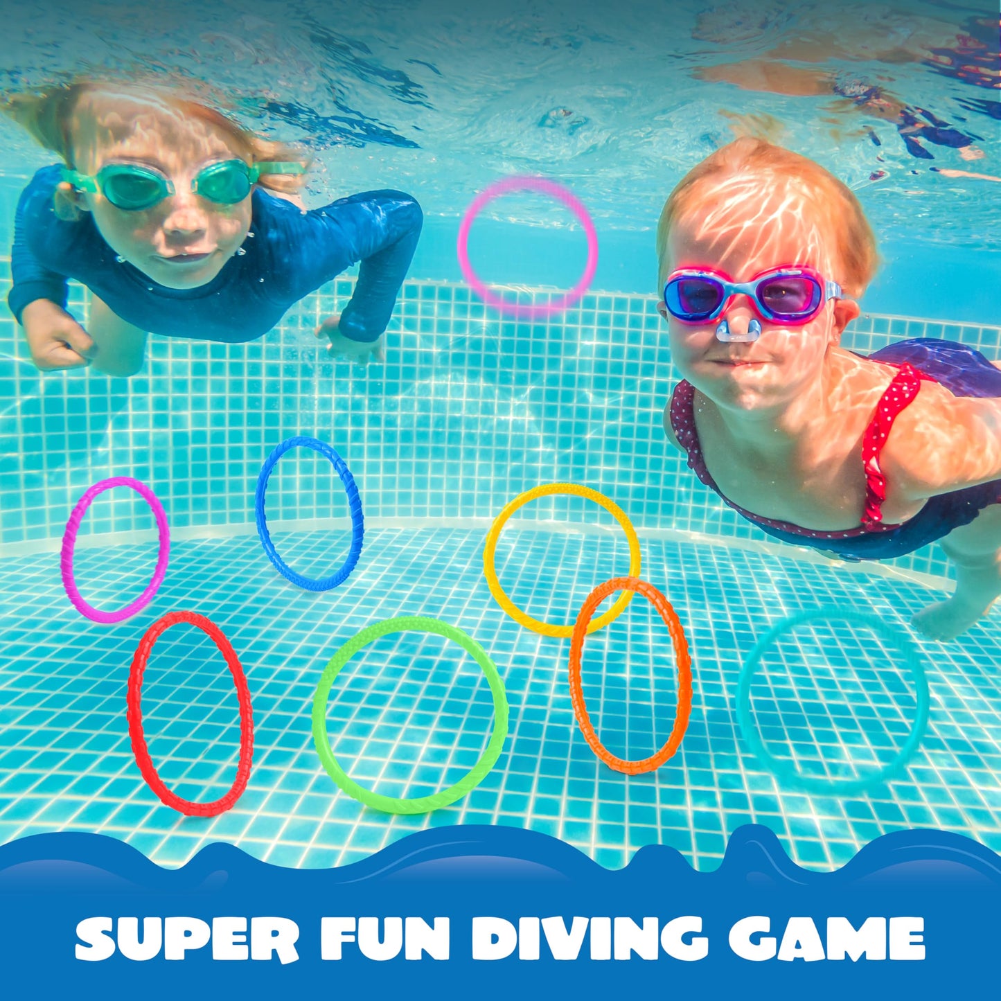 JOYIN Dive Circles Pool Toys – 8 Colorful Rings for Kids | Underwater Training