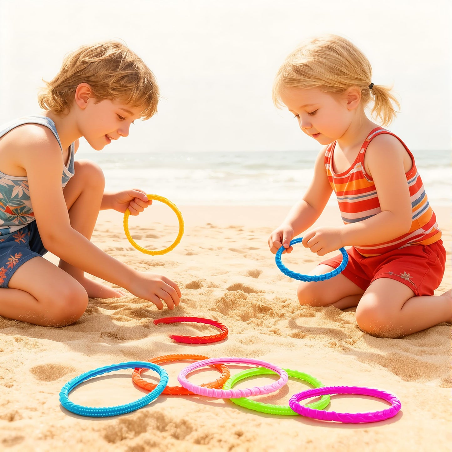JOYIN Dive Circles Pool Toys – 8 Colorful Rings for Kids | Underwater Training