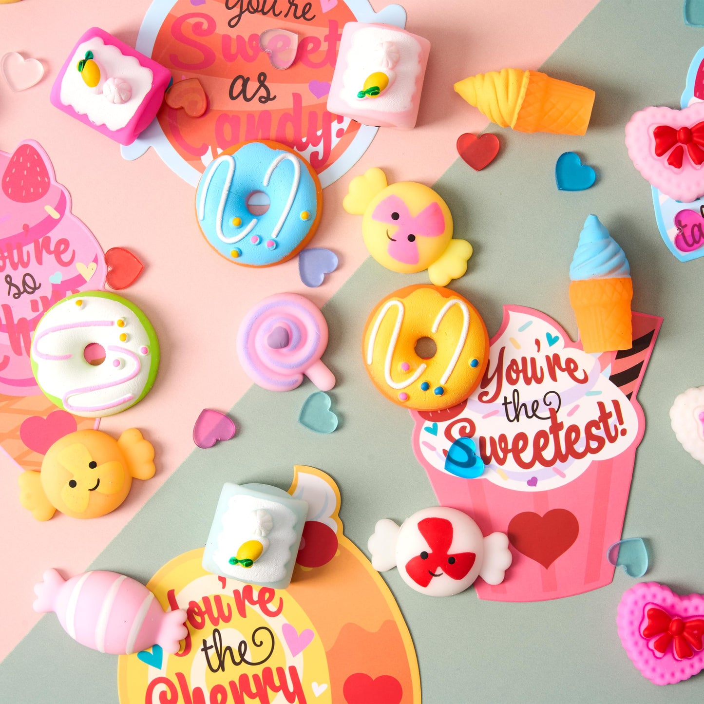 JOYIN 28 Packs Valentine’s Day Gift Cards with Candy Mochi Squishy Toys | Stress Relief Fidget & Classroom Rewards