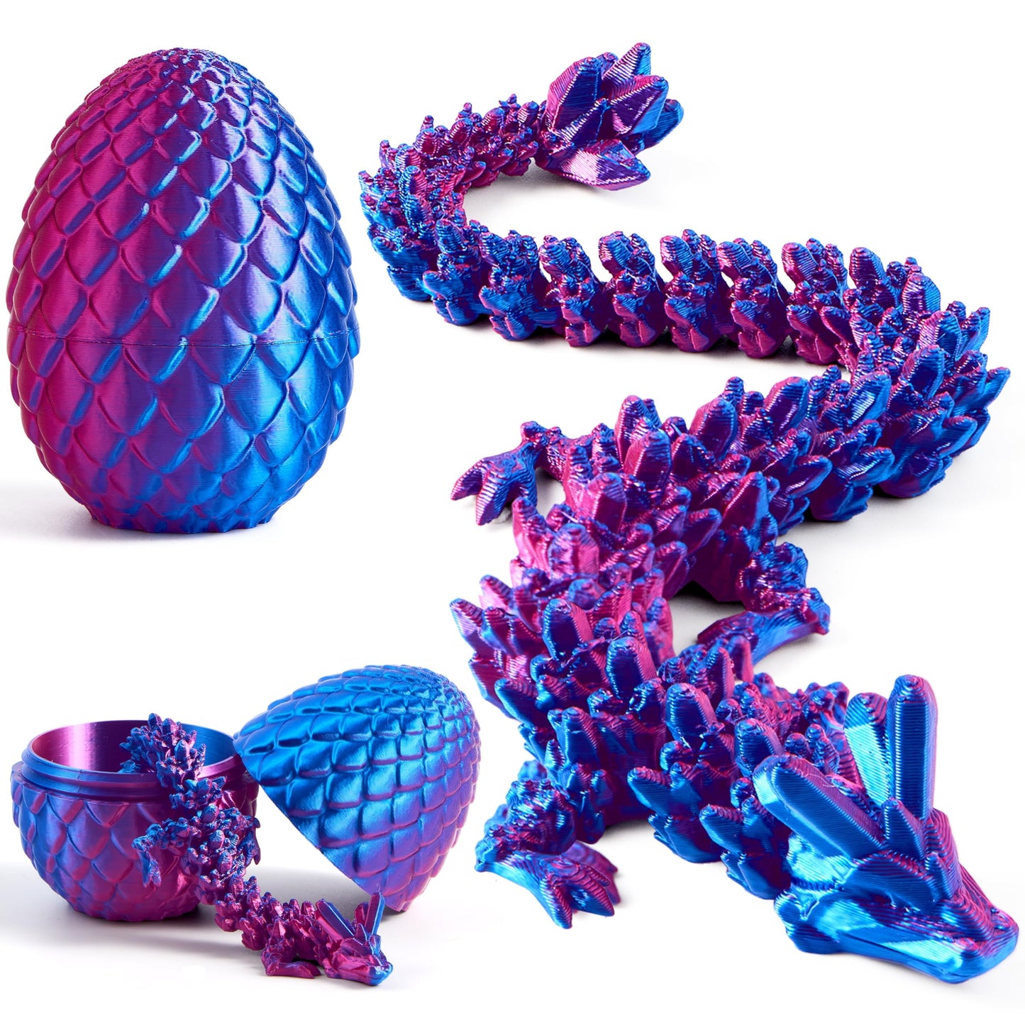JOYIN 3D Printed Dragon Egg — 12-inch Laser Purple Dragon Inside | Easter Toys & Classroom Prizes