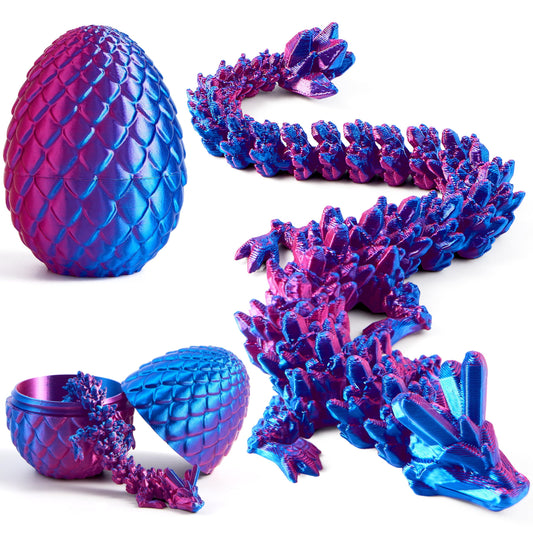 JOYIN 3D Printed Dragon Egg — 12-inch Laser Purple Dragon Inside | Easter Toys & Classroom Prizes