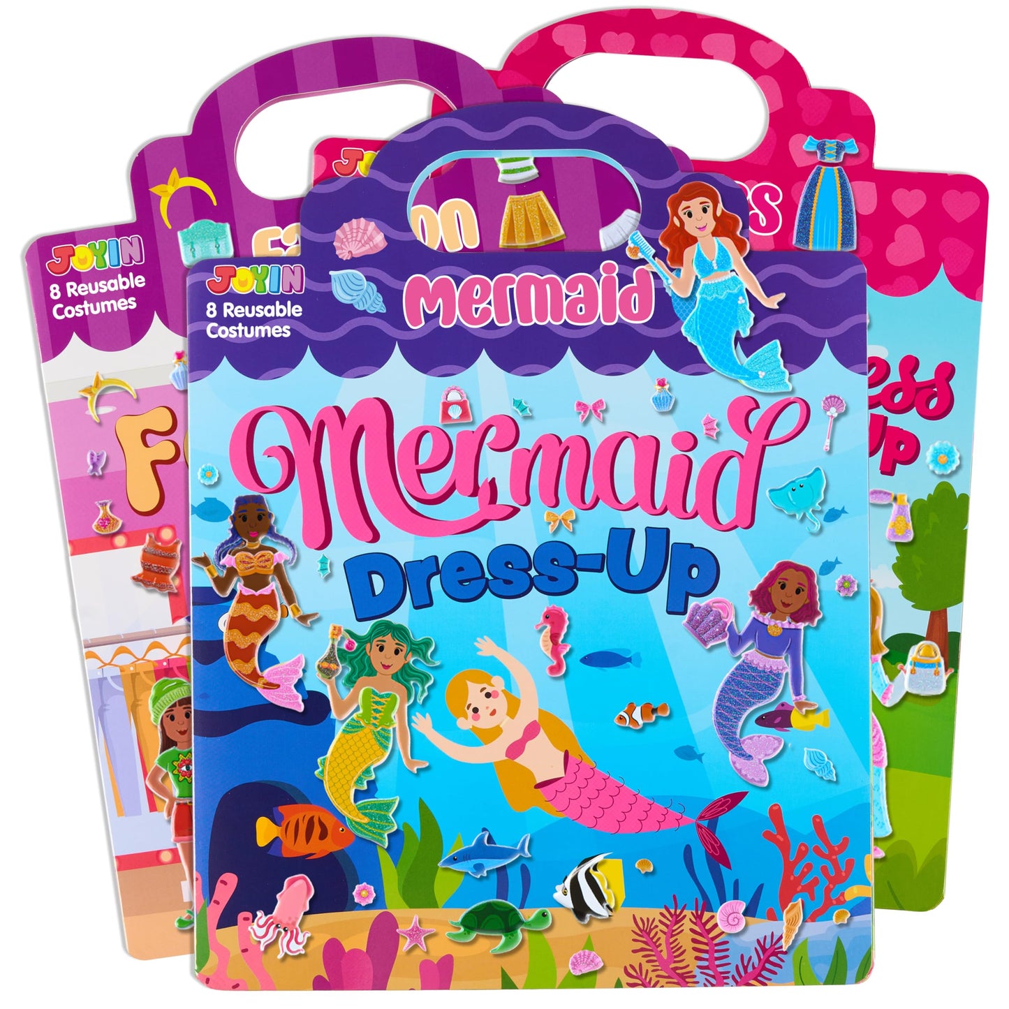 JOYIN 3 Sets Dress-Up Reusable Sticker Book for Toddlers | 3D Stickers | Travel Activity Toys