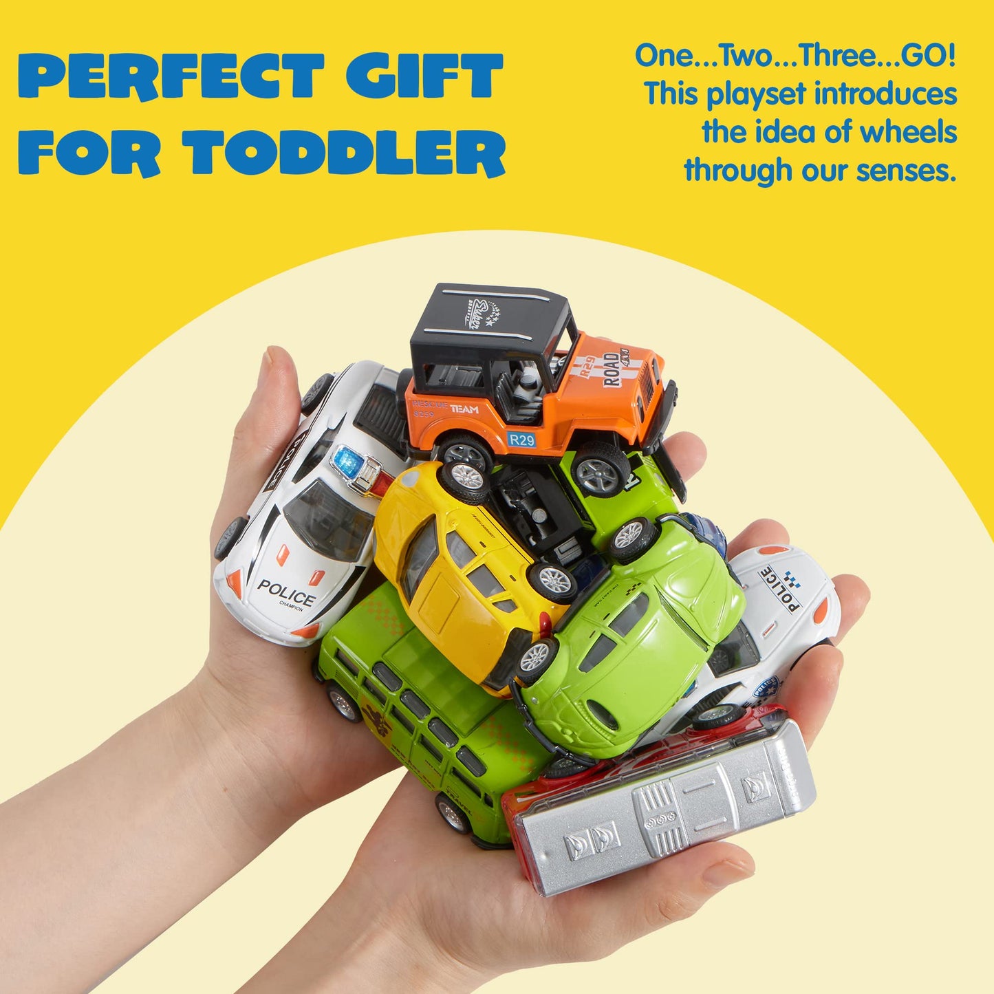 JOYIN 20PCS Die Cast Pull Back Cars — Metal Toy Cars Set for Toddlers