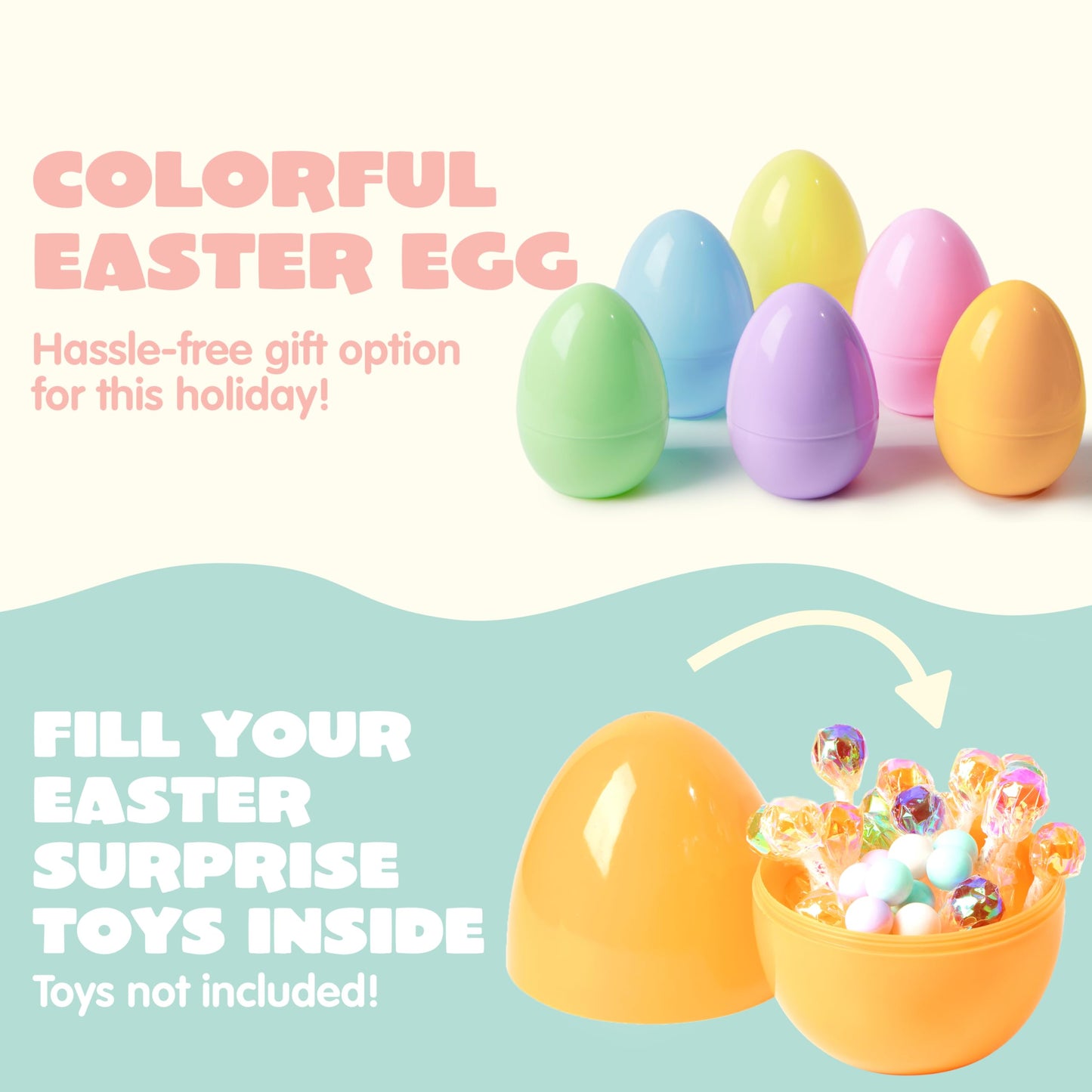 JOYIN 12 Pcs Large Pastel Easter Eggs – Jumbo 6-Inch Fillable Eggs for Easter Hunt & Decor