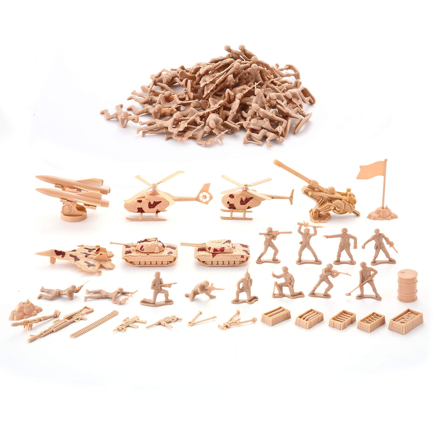 JOYIN 164-Piece Military Soldier Playset – Deluxe Battle Group with Vehicles