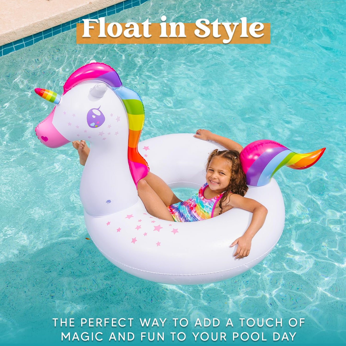JOYIN 2-Pack Flamingo & Unicorn Pool Floats – Large Inflatable Tubes for Adults & Kids