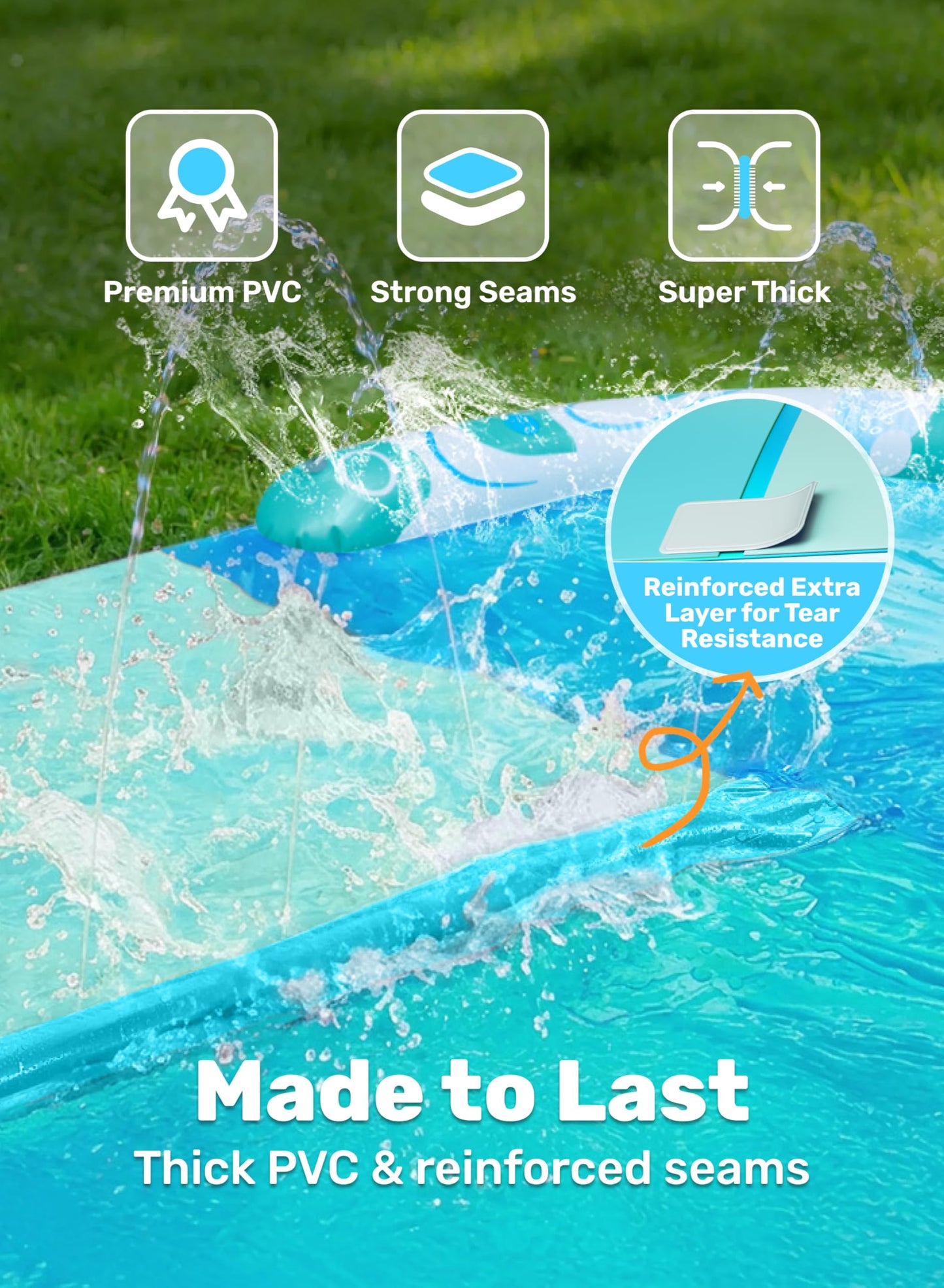 JOYIN 32.5FT Water Slide with 2 Inflatable Boards – Double Lawn Waterslide