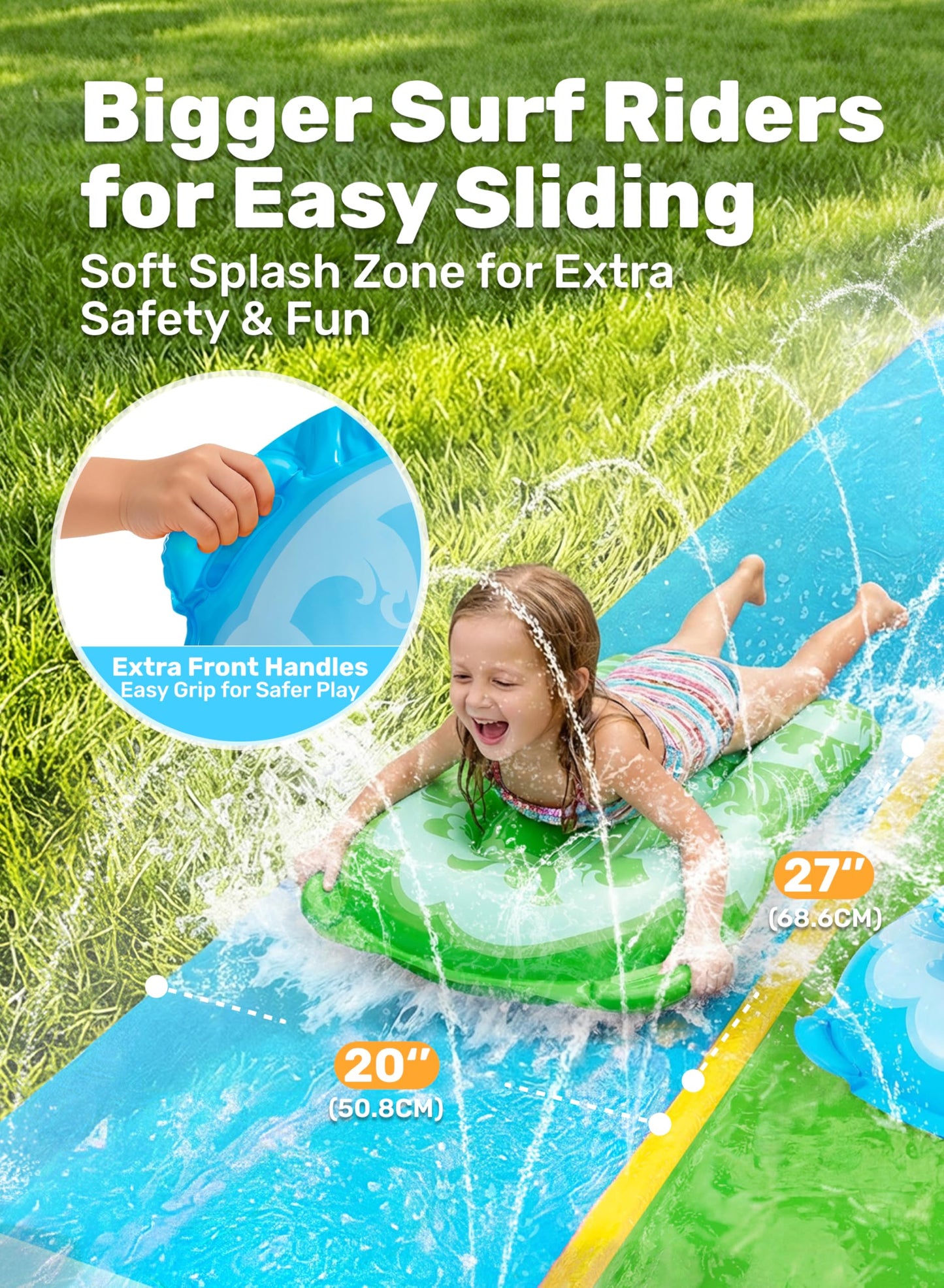 JOYIN 32.5ft Water Slide with 2 Inflatable Boards – Extra Long Double Lawn Waterslide