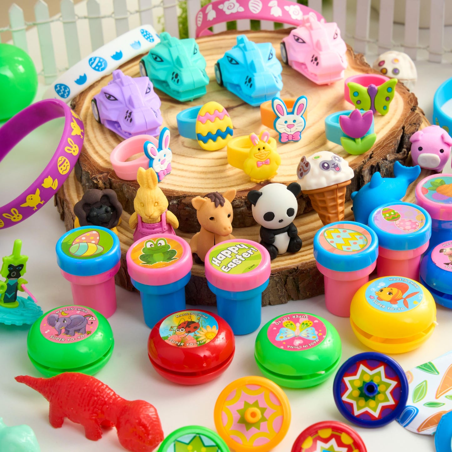JOYIN 200 Pcs Prefilled Easter Eggs with Assorted Toys & Stickers Inside | Easter Egg Hunt Favors