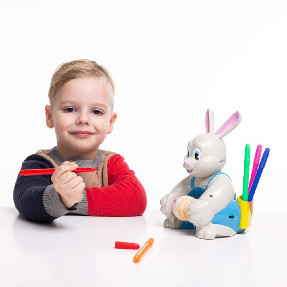JOYIN Motorized Easter Egg Decorator Kit — Busy Bunny Spinner with 10 Non-Toxic Markers
