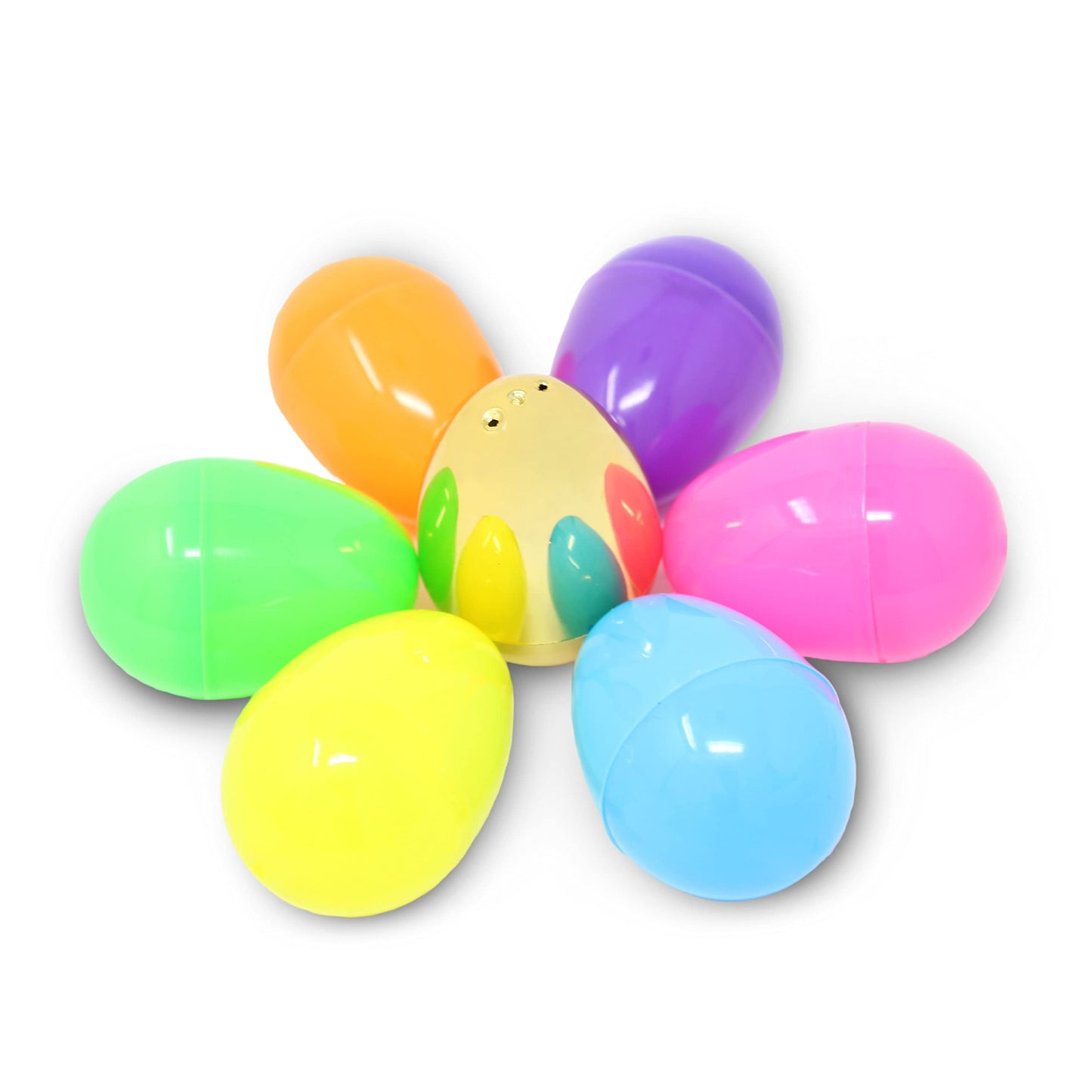 JOYIN 25PCS Plastic Easter Eggs – Colorful 2.3-Inch Fillable Eggs with 6 Golden Eggs for Easter Hunts & Party Favors