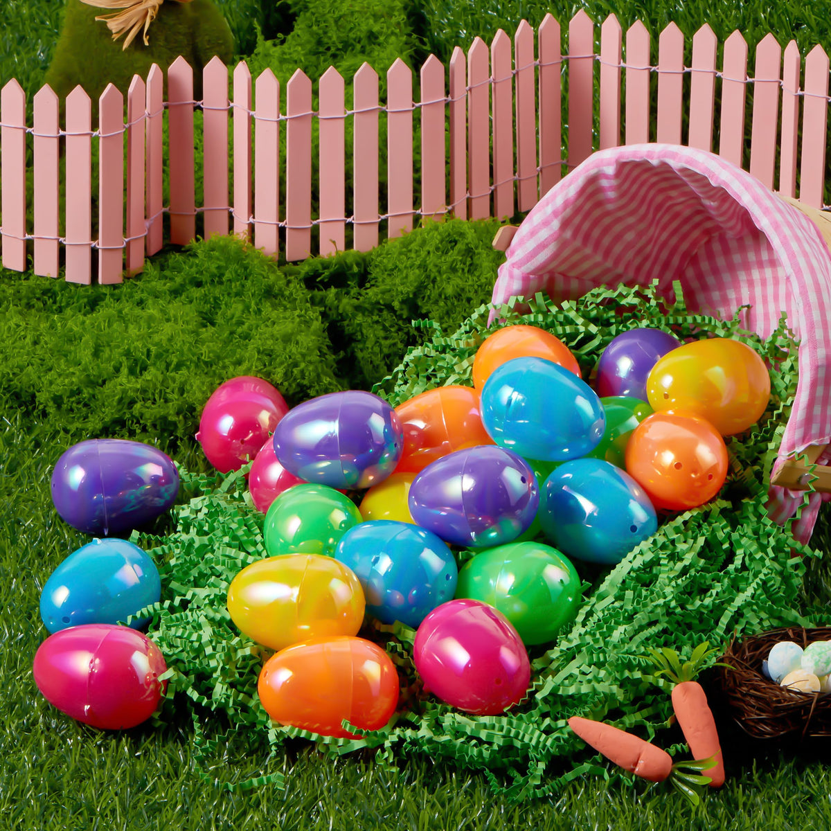 JOYIN 24 Pcs Iridescent Easter Eggs 2.3-inch for Filling, Egg Hunts & Party Favors
