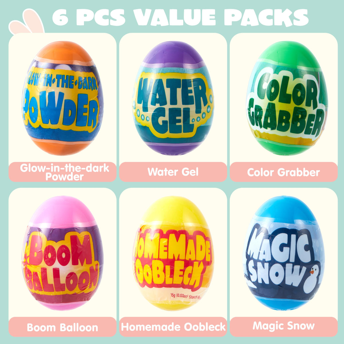 JOYIN 6pcs Prefilled Easter Eggs with Toys – Easter STEM Kits