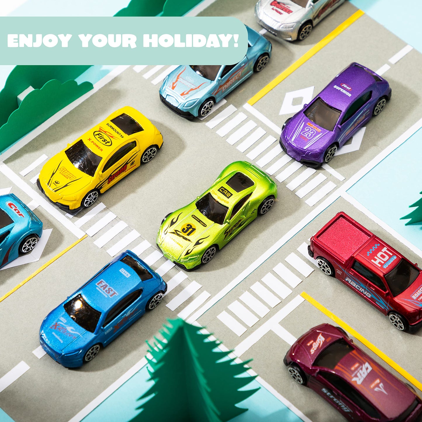 JOYIN 12 Pcs Die-Cast Car Filled Easter Eggs – Pre-Filled Eggs with Different Cars