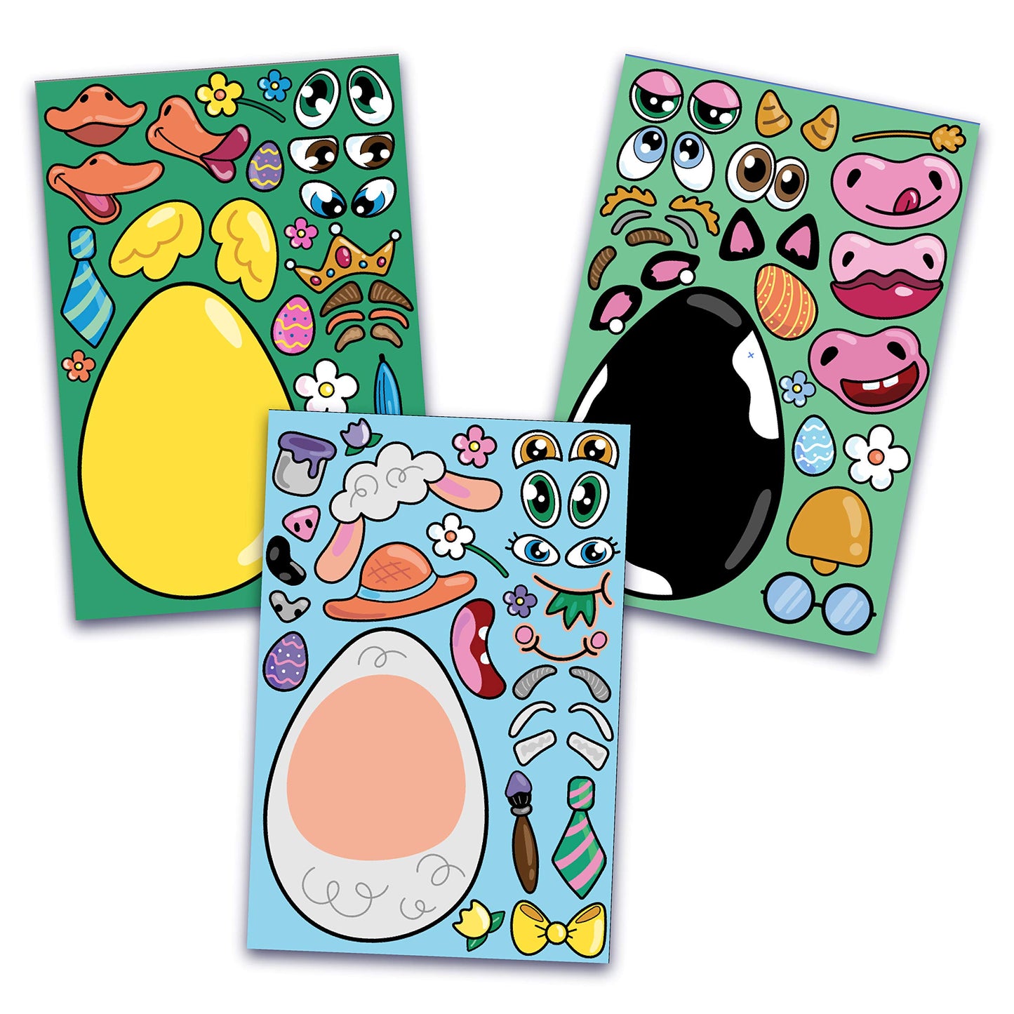 JOYIN 24 PCS Easter Stickers – Make-a-Face Animal Set with Easter Egg Theme