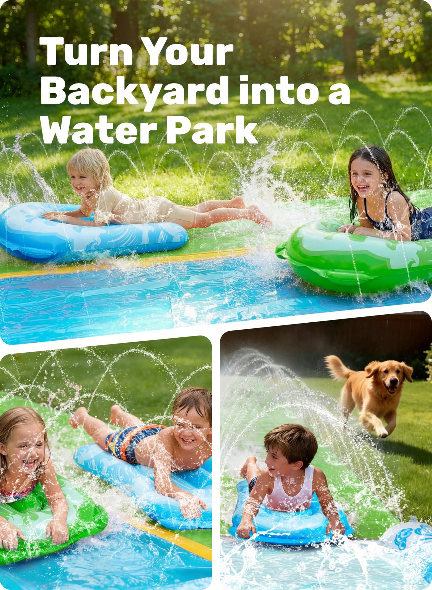 JOYIN 22.5ft Water Slide with 2 Inflatable Boards | Extra Long Backyard Splash