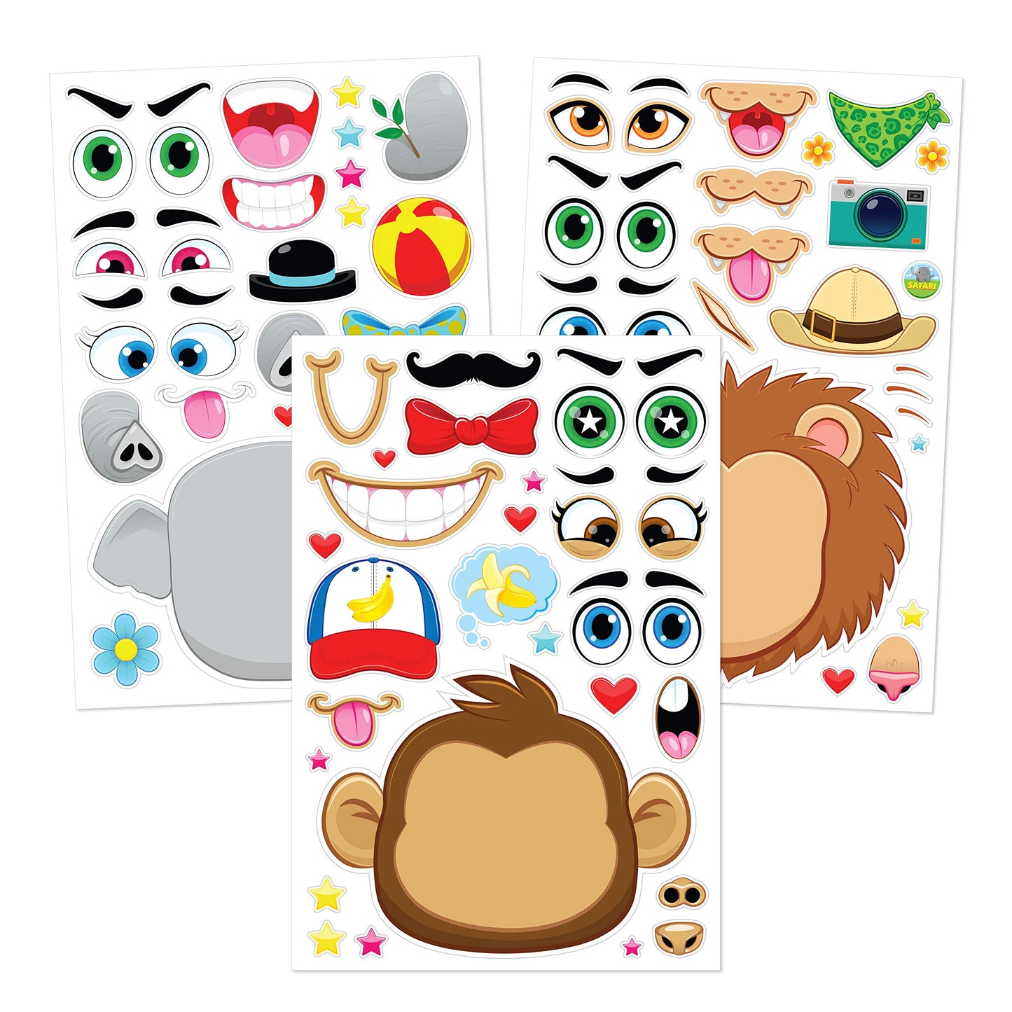 JOYIN 36 Sheets Make a Face Stickers for Kids – Unicorn, Dinosaur, Sea & Safari Animals | Party Favors & Crafts