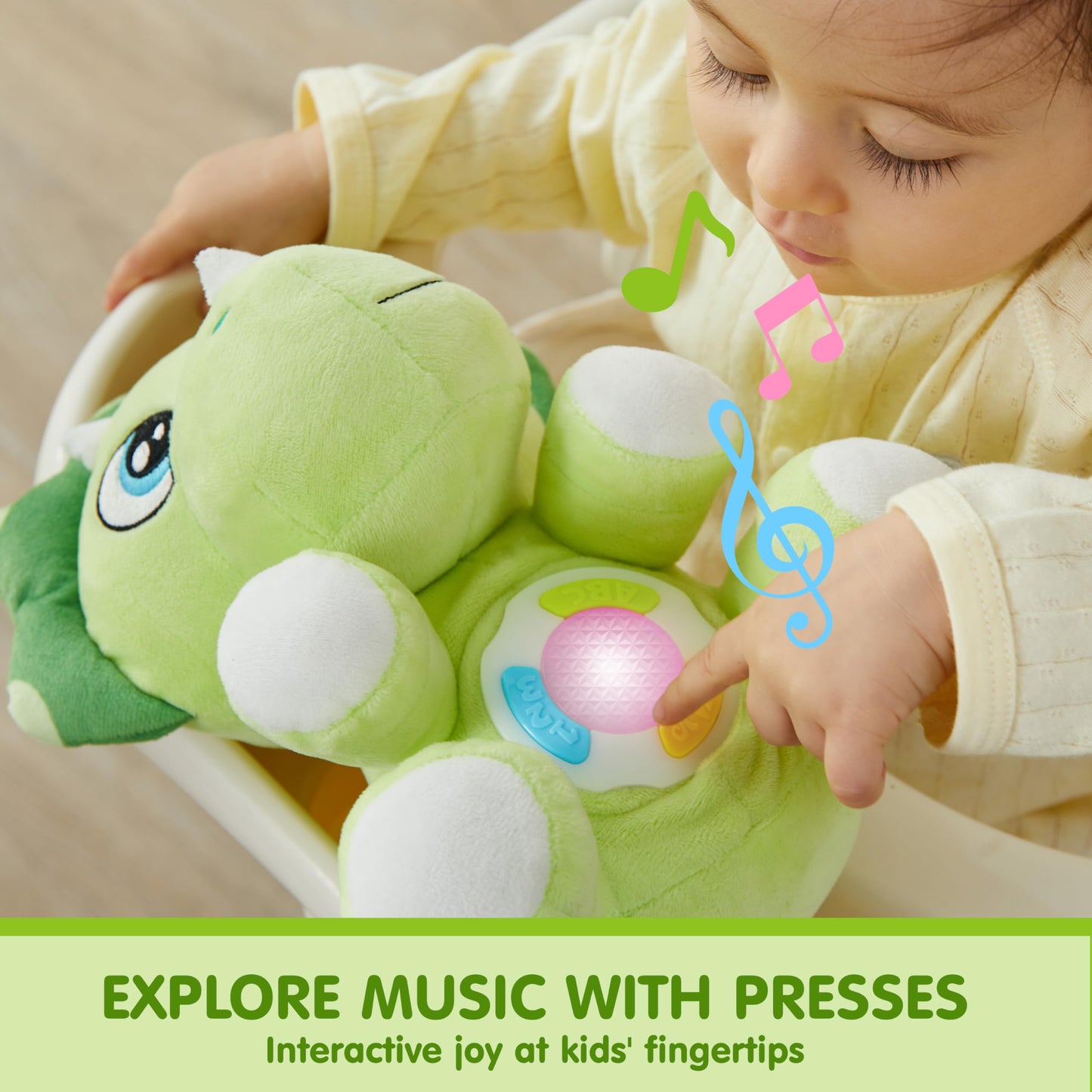 JOYIN Musical Dinosaur Plush Toy for Babies – Soft Lights & 12 Tunes