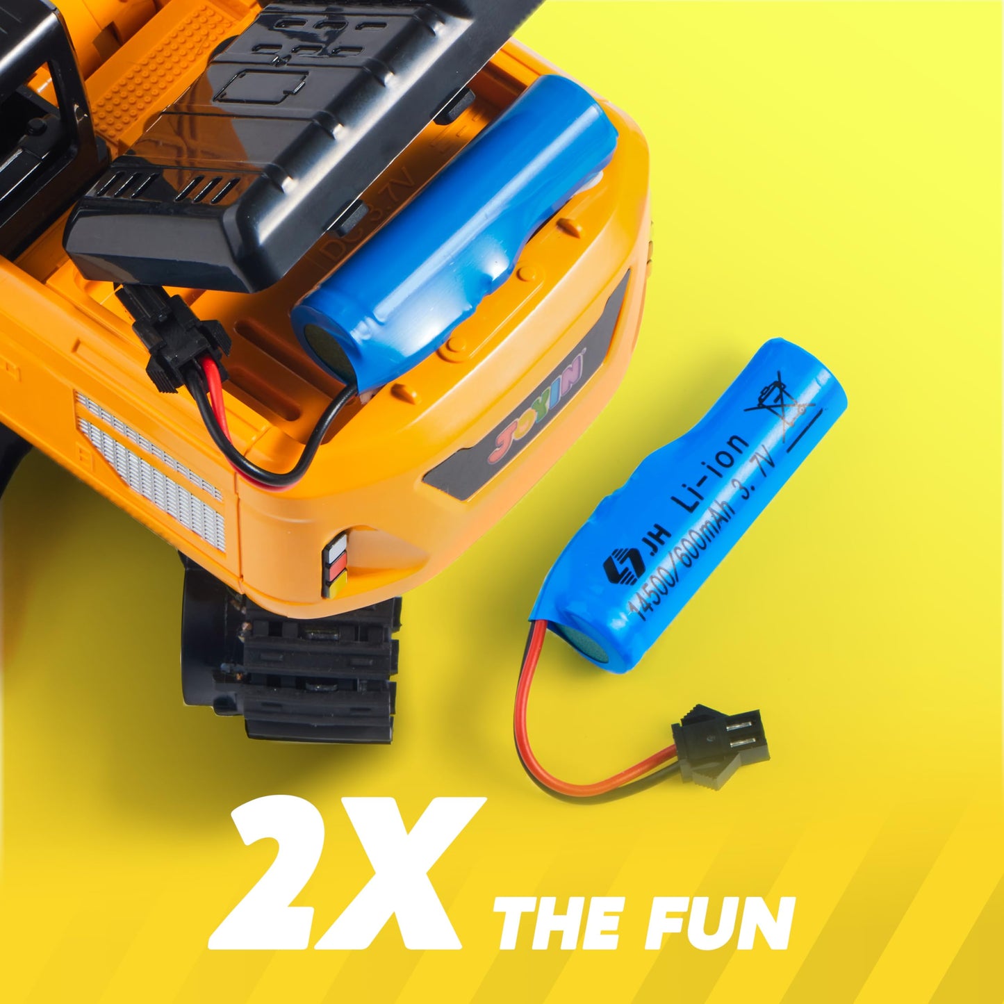JOYIN Remote Control Excavator Toys for Boys – 2.4GHz RC with LED Lights