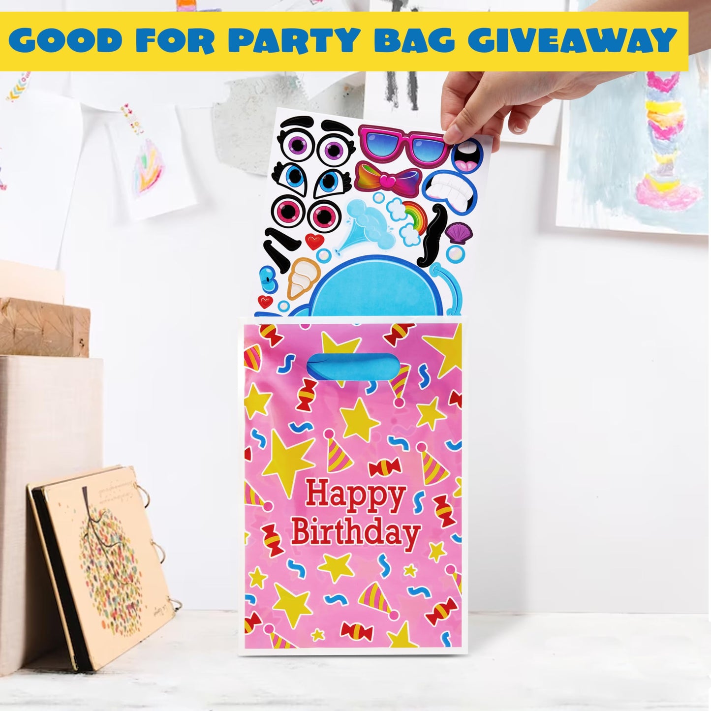 JOYIN Make a Face Stickers for Kids - 24 Sheets 9x6 | Unicorn, Dinosaur, Sea & Safari Animals | Party Favors & Classroom Activities