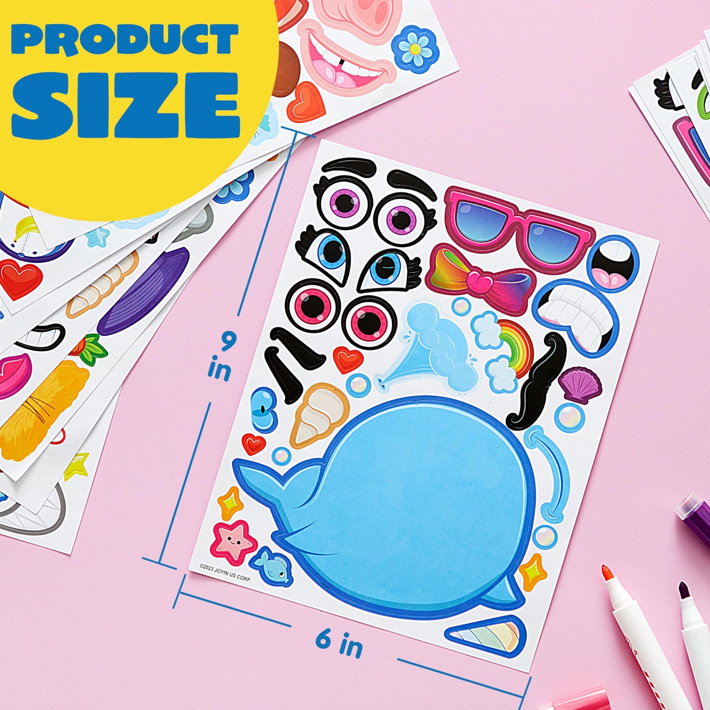 JOYIN Make a Face Stickers for Kids - 24 Sheets 9x6 | Unicorn, Dinosaur, Sea & Safari Animals | Party Favors & Classroom Activities