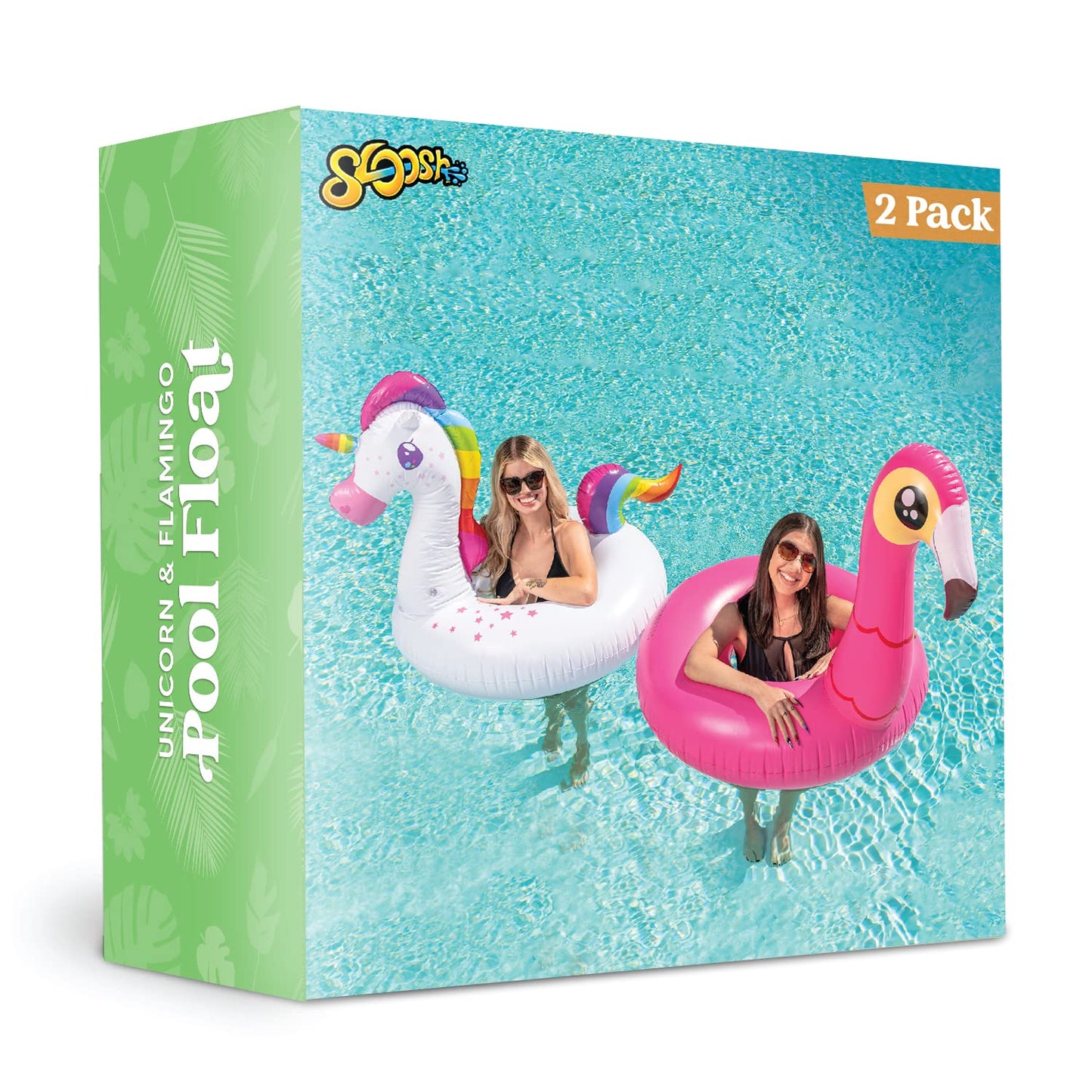 JOYIN 2-Pack Flamingo & Unicorn Pool Floats – Large Inflatable Tubes for Adults & Kids