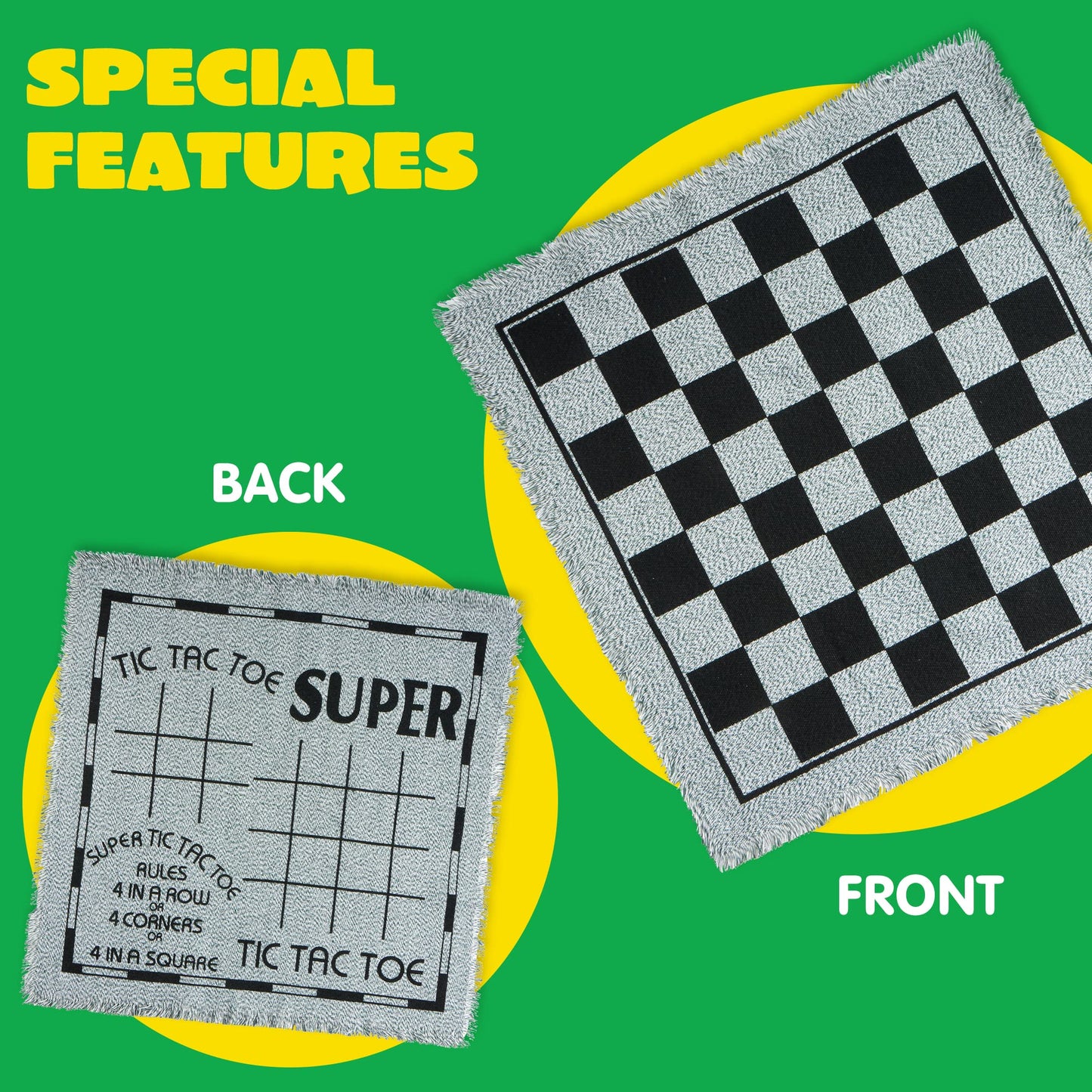 JOYIN 3-in-1 Vintage Giant Checkers & Tic Tac Toe Set – Indoor & Outdoor Family Game