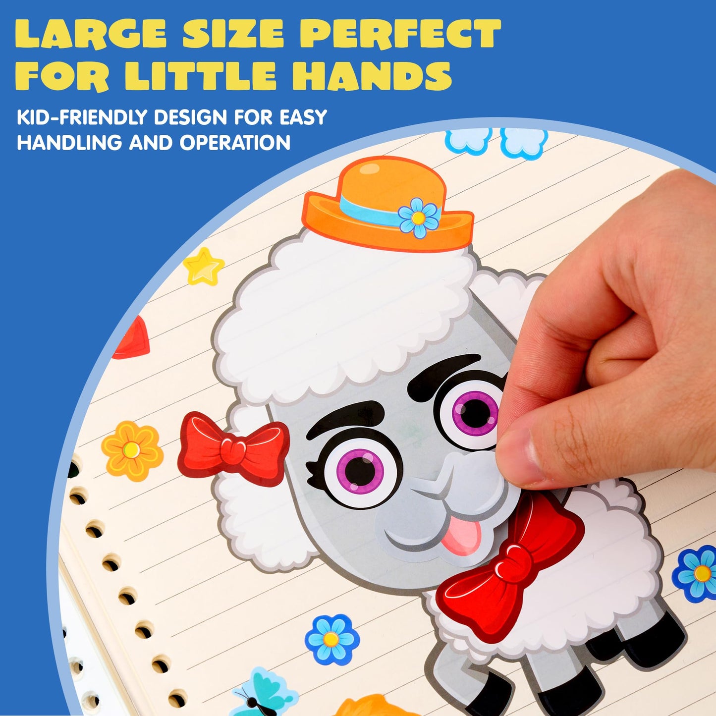 JOYIN 24-Pack Make a Face Farm Animal Stickers – 9x6 Inches for Kids, Party Favors & Crafts