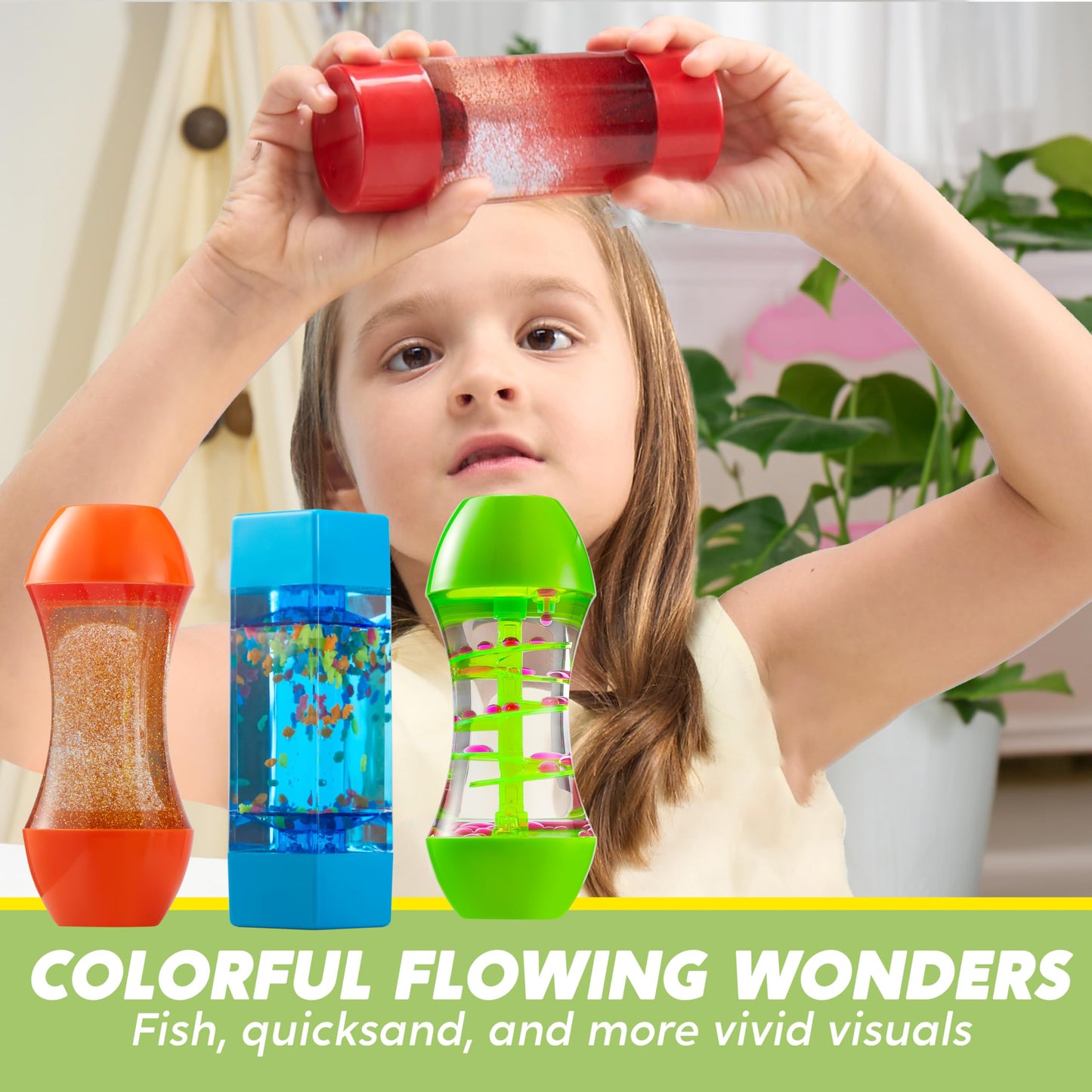 JOYIN 4-Pack Fidget Tubes - Sensory Toys for Kids, Calming & Focus