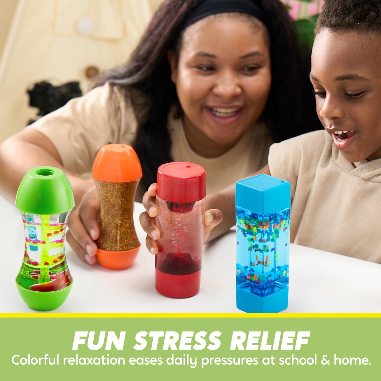 JOYIN 4-Pack Fidget Tubes - Sensory Toys for Kids, Calming & Focus