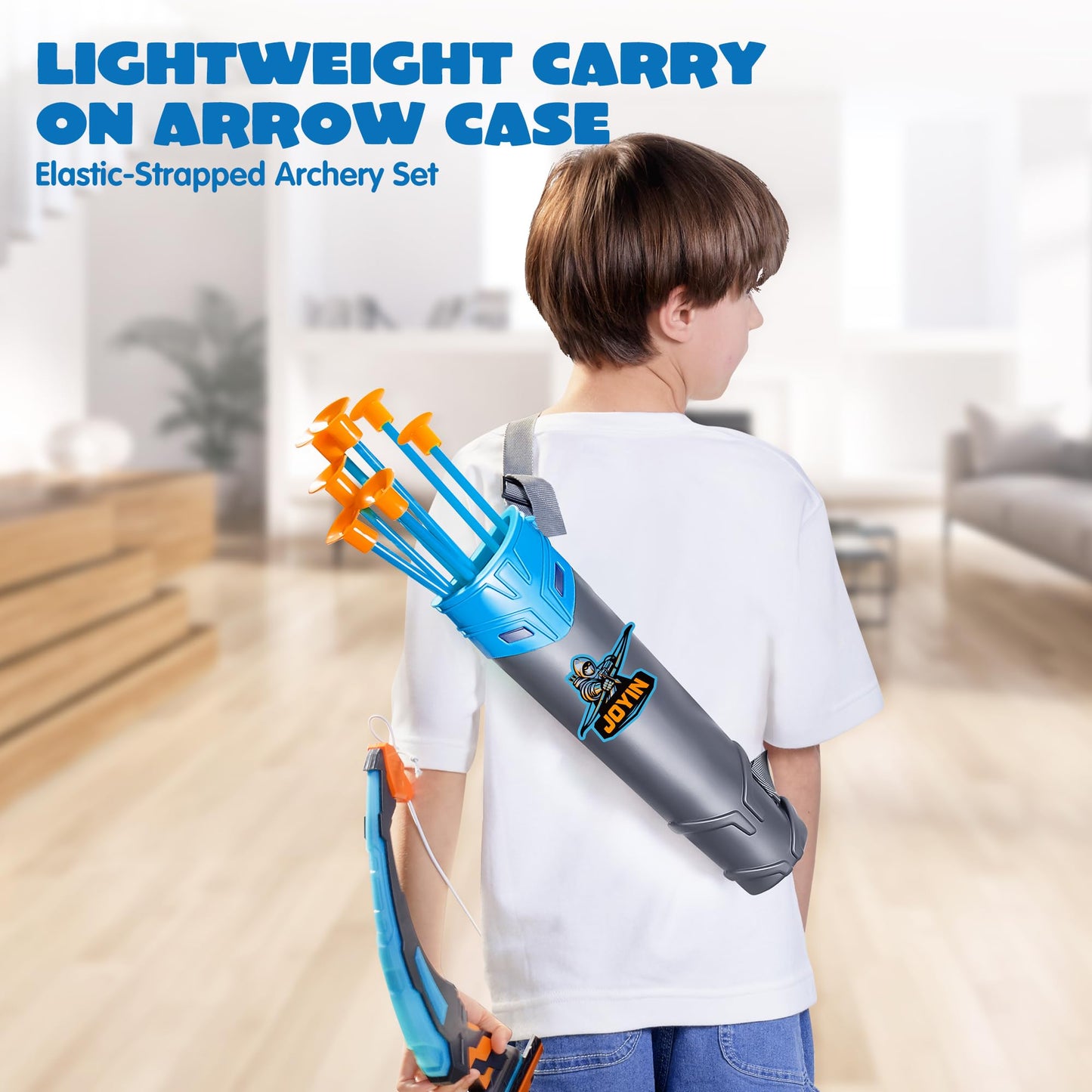 JOYIN LED Bow and Arrow for Kids – Light Up Archery Toy with Suction Arrows, Targets & Case