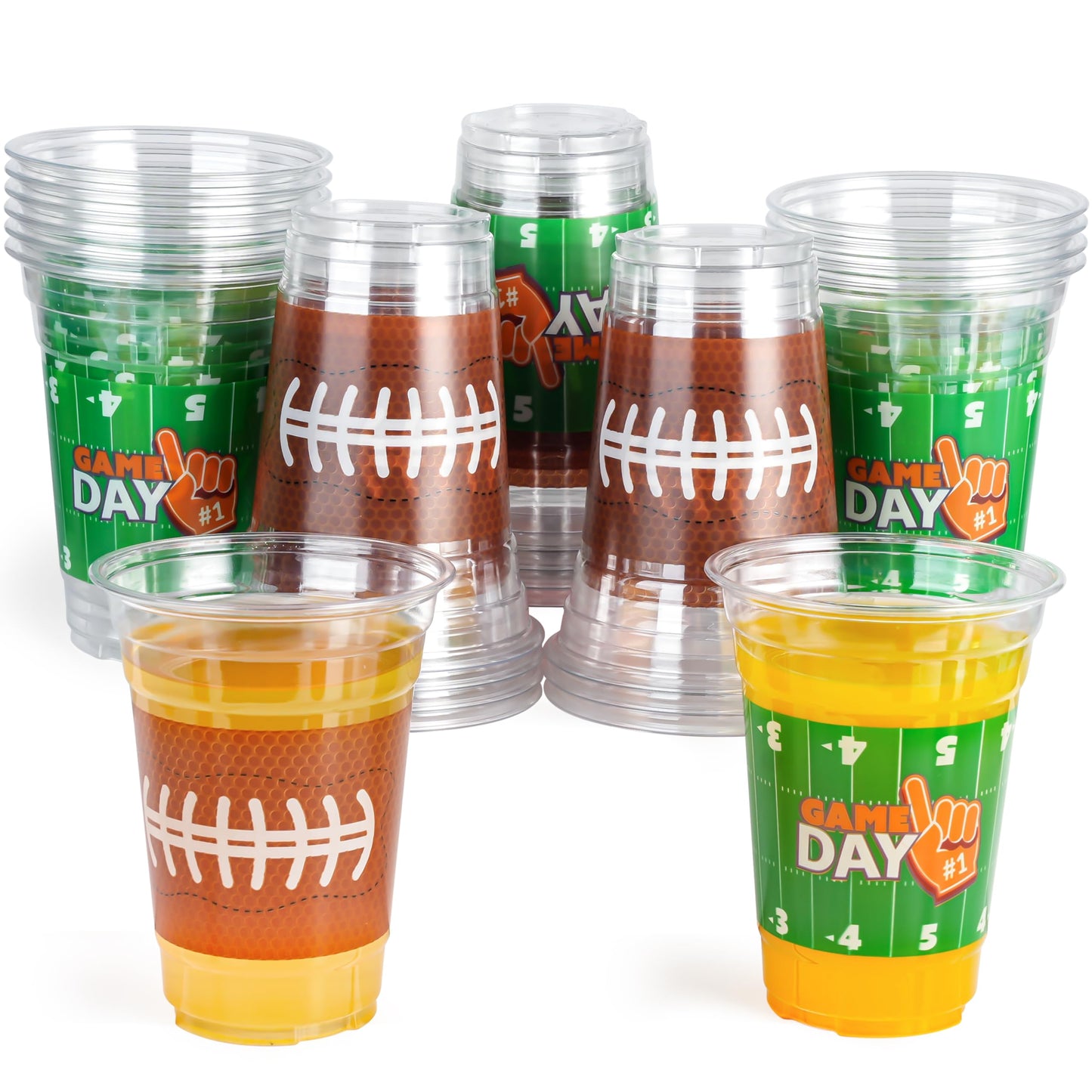 JOYIN 24-Pack 16oz Football Plastic Cups – Disposable Bulk for Sports Parties & Football Party Decor