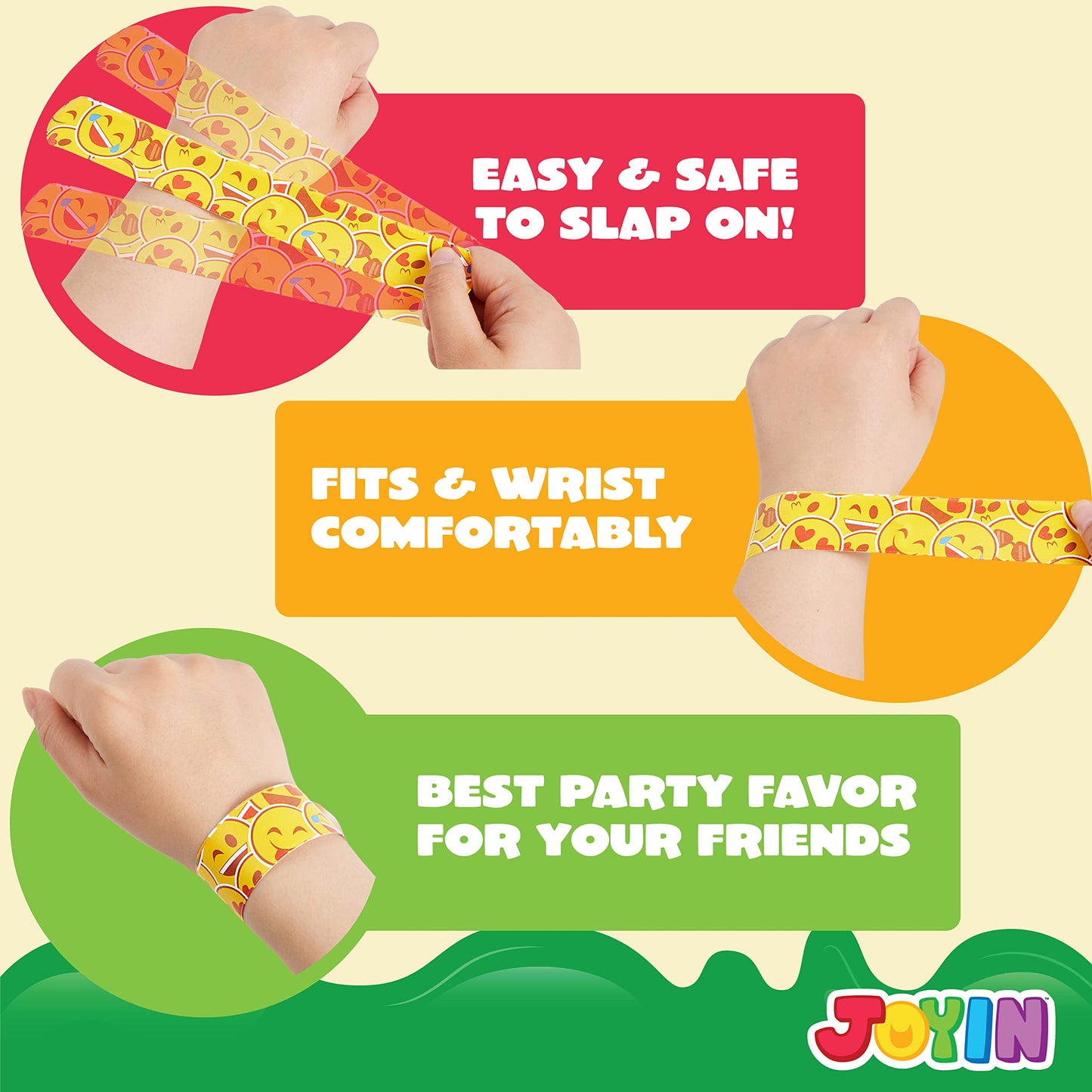 JOYIN 288 Pcs Valentine Slap Bracelets for Kids – 36 Designs, Party Favors