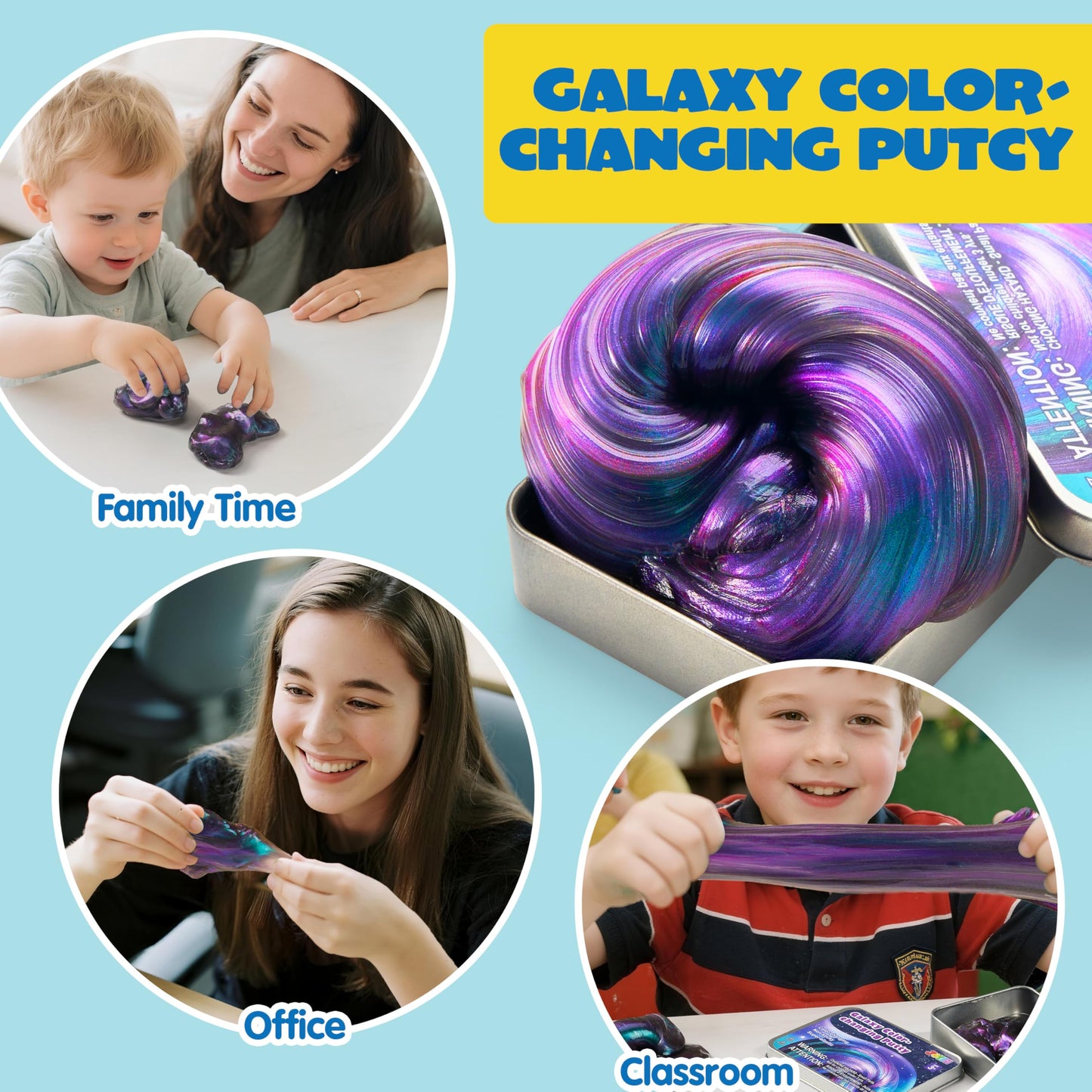 JOYIN Galaxy Color-Changing Putty – 4.2oz Sensory Fidget Toy