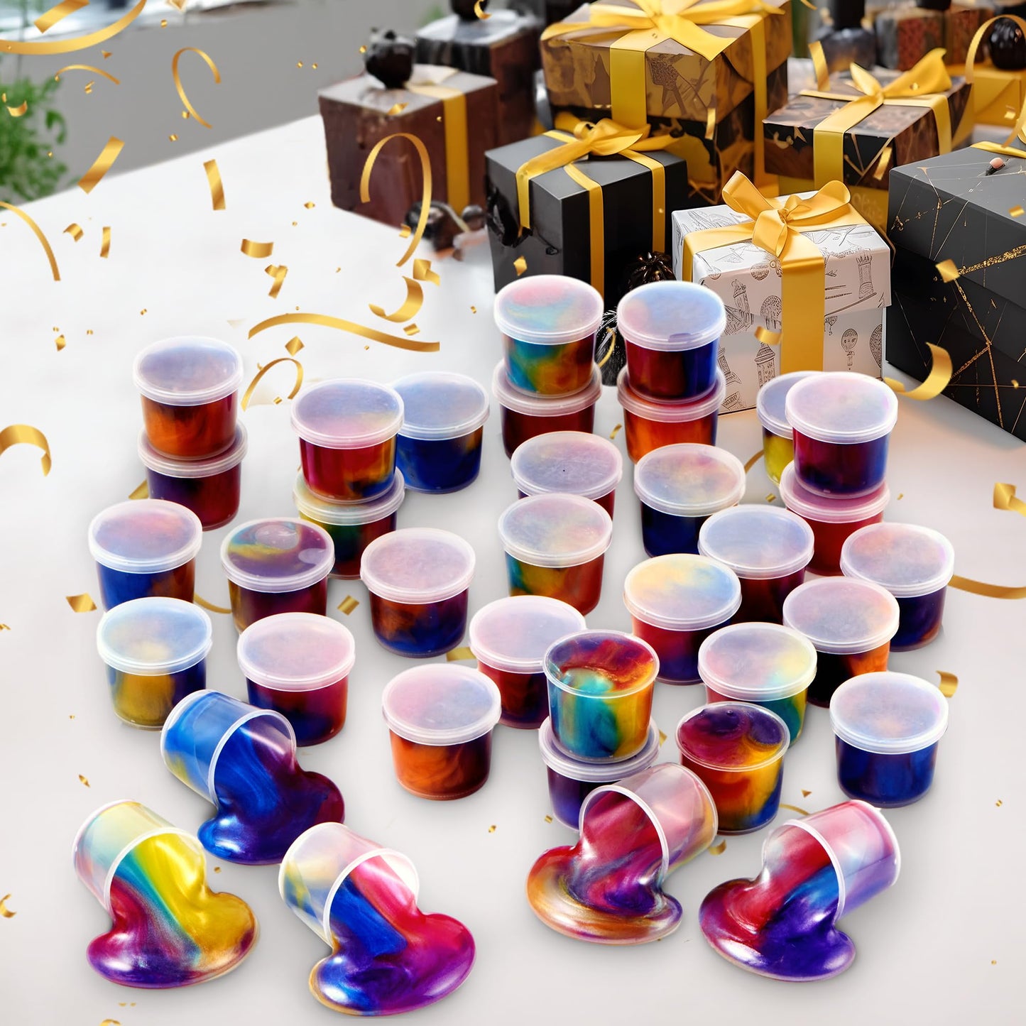 JOYIN Galaxy Slime Cup Party Favors – 36 Pack, Stretchy, Non-Sticky & Mess-Free
