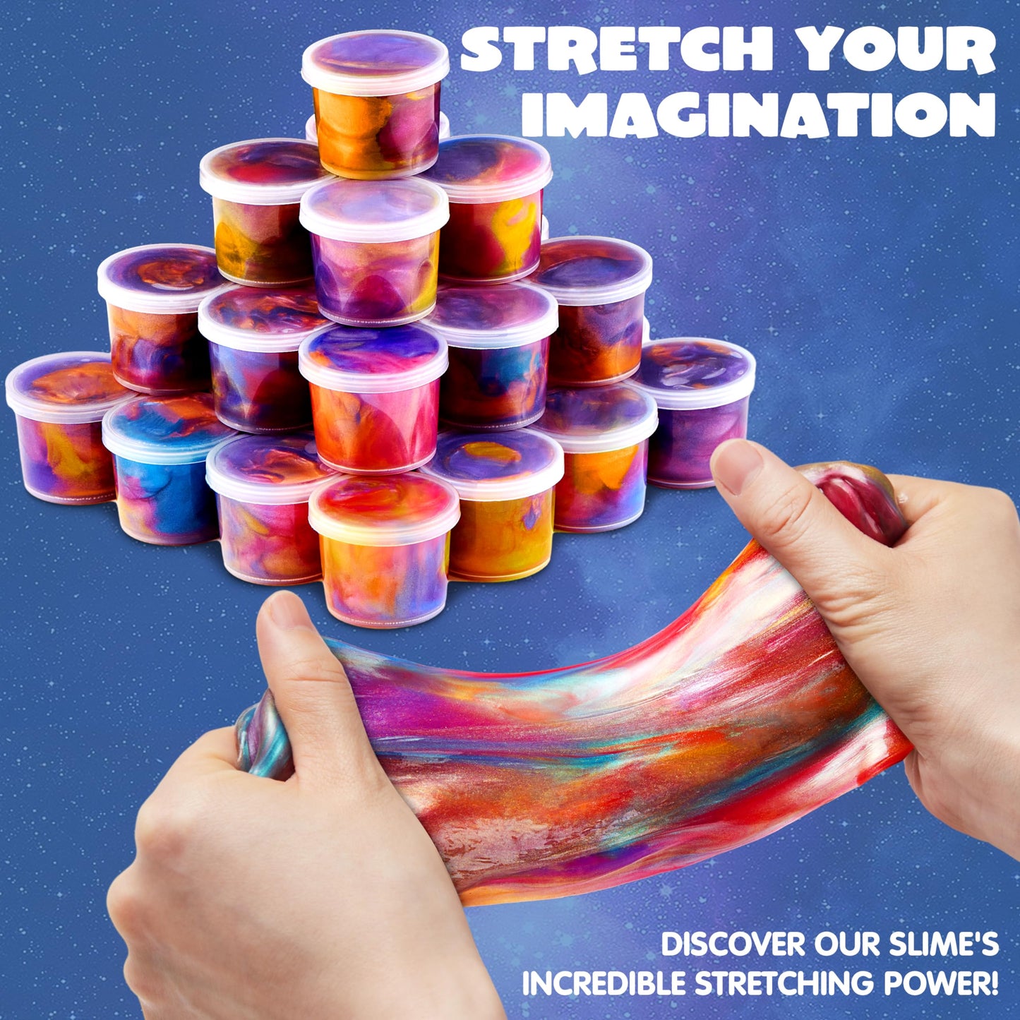 JOYIN Galaxy Slime Cup Party Favors – 36 Pack, Stretchy, Non-Sticky & Mess-Free