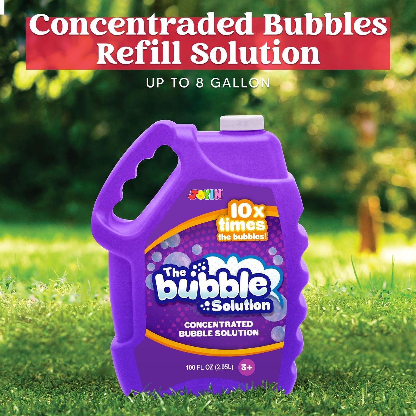 JOYIN 100oz Concentrated Bubble Solution — Giant Bubbles for Parties & Classrooms (Purple)