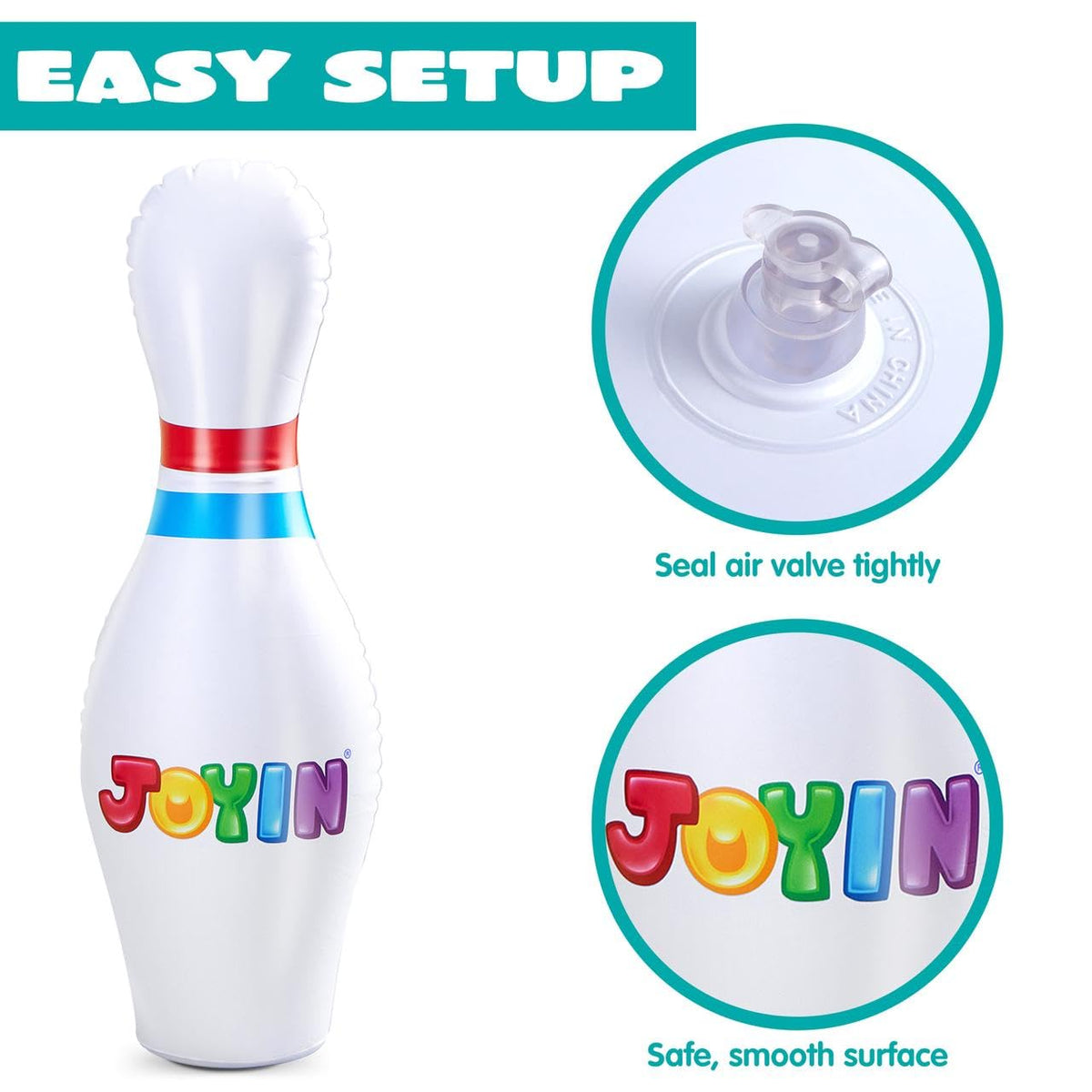 JOYIN Giant Inflatable Bowling Set – 27” Indoor/Outdoor Party Game for Kids and Adults