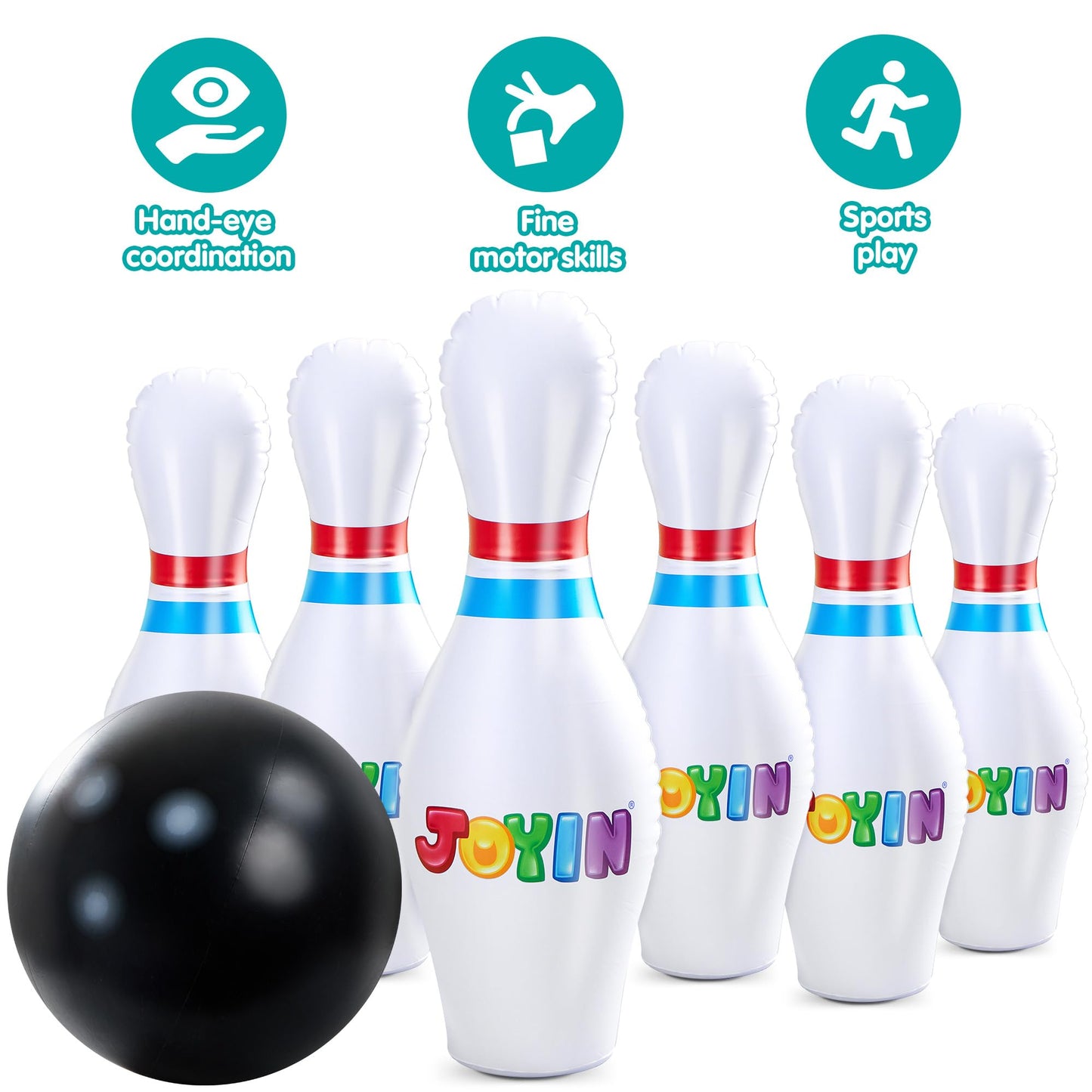 JOYIN Giant Inflatable Bowling Set – 27” Indoor/Outdoor Party Game for Kids and Adults