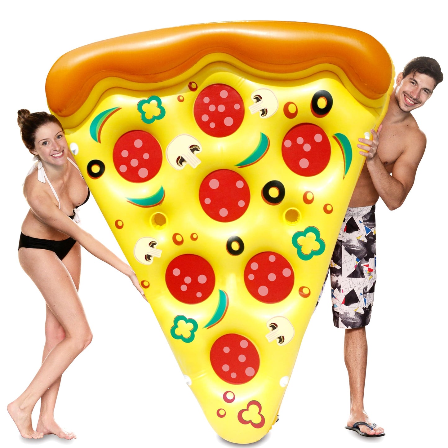 JOYIN Giant Pizza Slice Pool Float – Extra-Large with Cup Holders