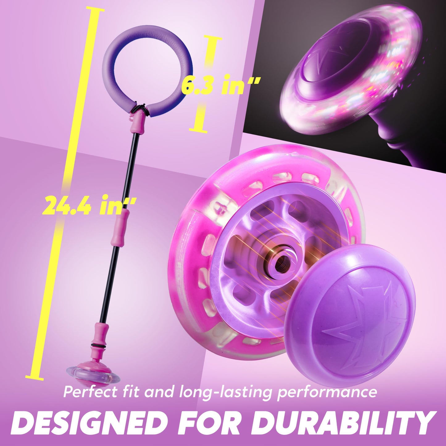 JOYIN Purple Ankle Skip Ball with Flashing Lights – Indoor & Outdoor Toy for Kids 3+