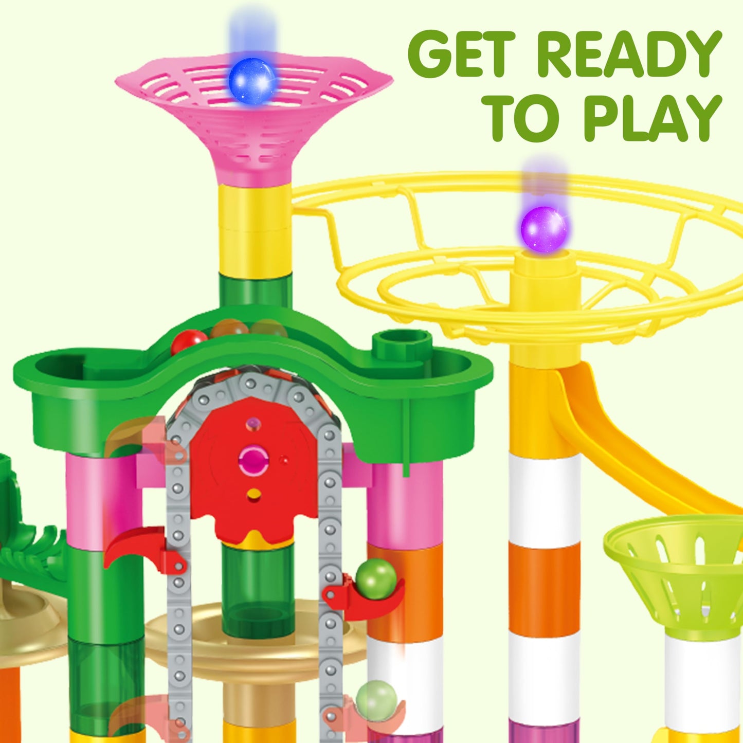 JOYIN 236Pcs Glowing Marble Run with Motorized Elevator – STEM Toy Set