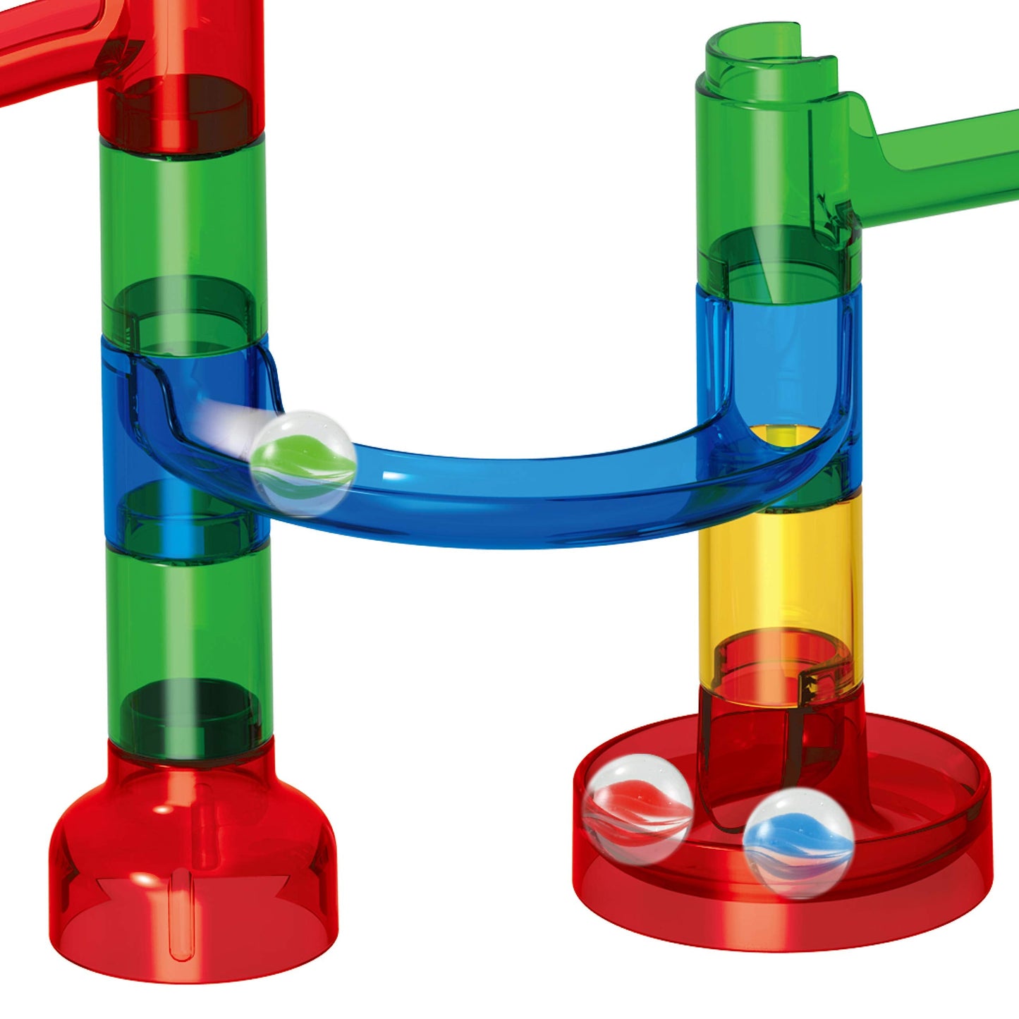 JOYIN 150Pcs Glowing Marble Run Set – STEM Building Blocks with 5 Glow-in-the-Dark Marbles