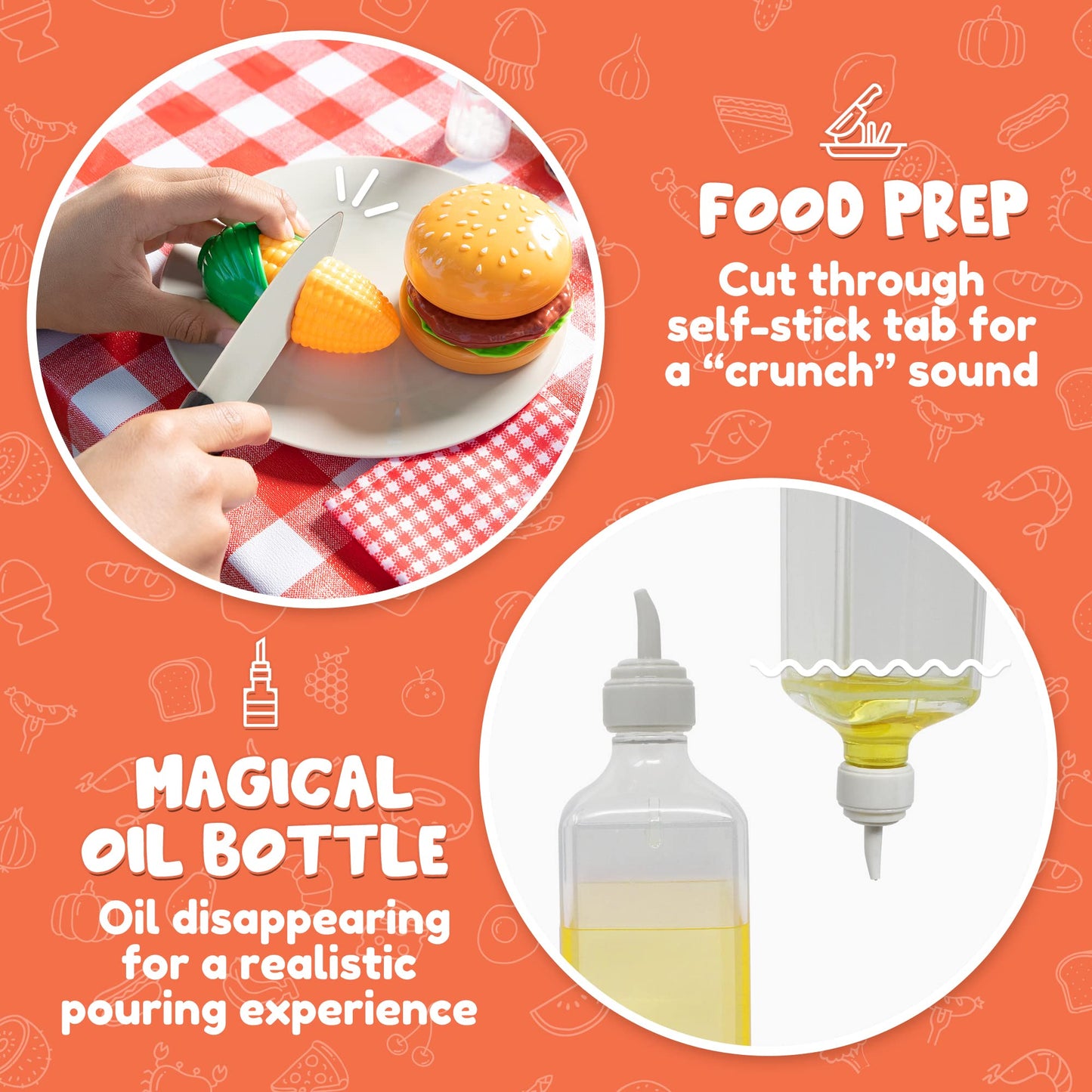 JOYIN Kitchen Toy Set & BBQ Grill — Interactive Cooking Play for Kids (Light & Sound)