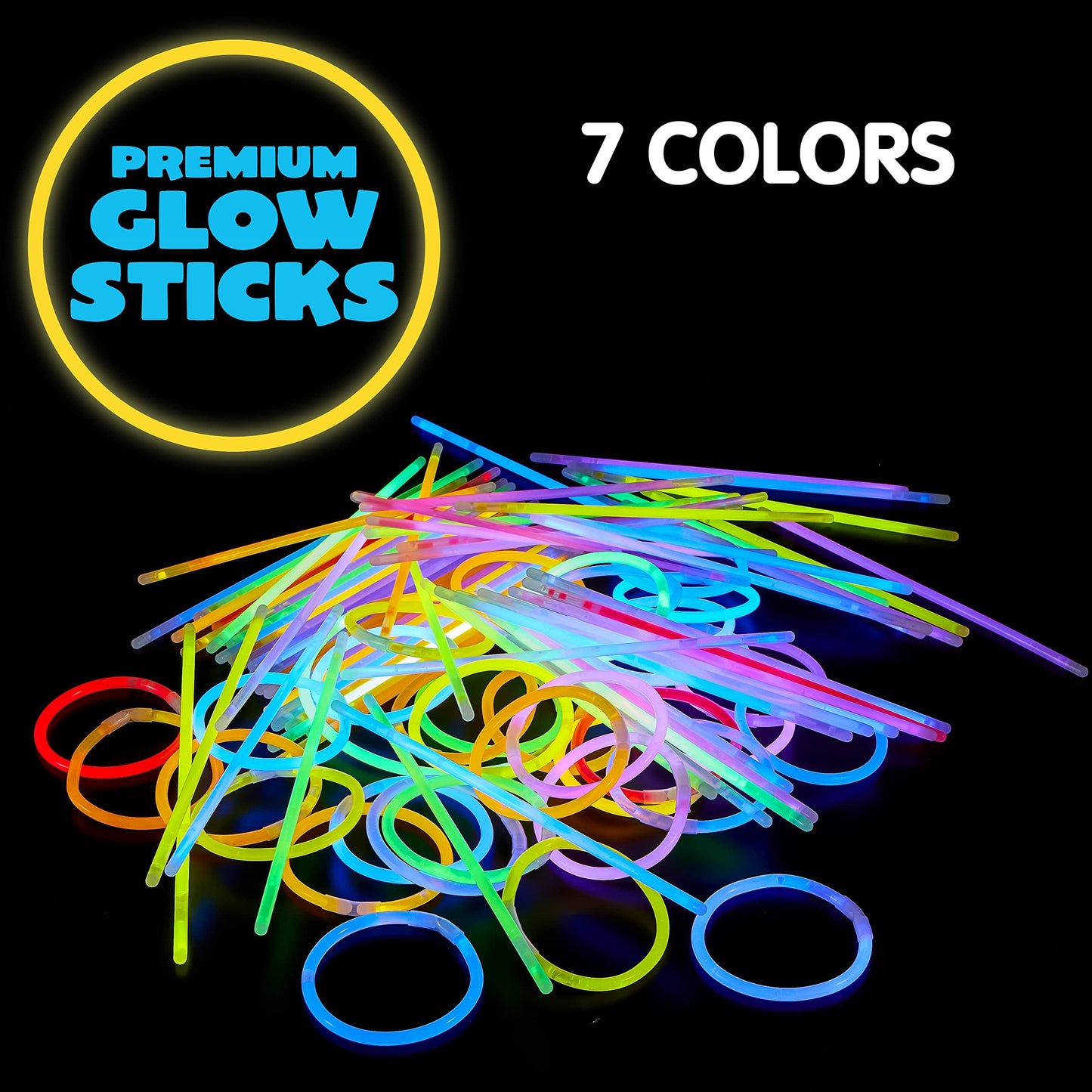 JOYIN 400 Pcs Glow Sticks Pack – Neon Party Favors, Bracelets & Necklaces
