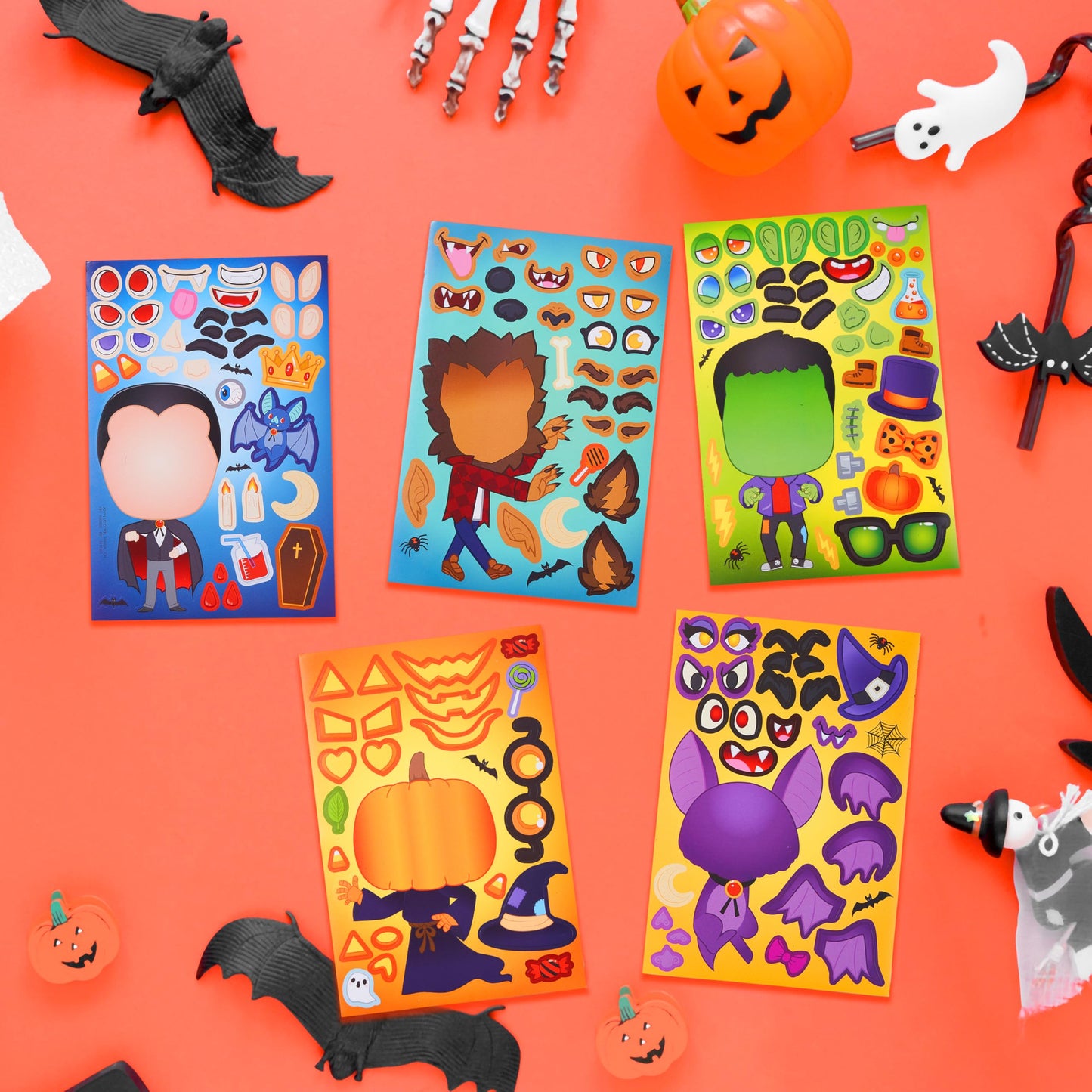 JOYIN 36 PCS Halloween Craft Stickers – Face Sticker Set for Party Favors, DIY Decor & Classroom Activities
