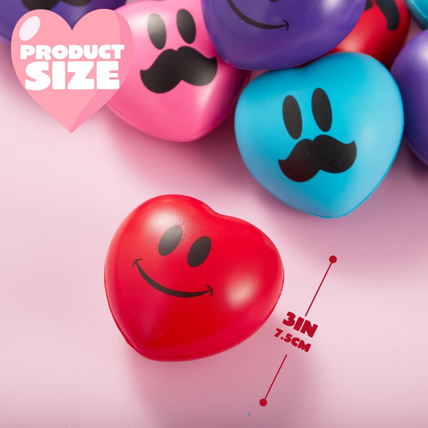 JOYIN 15 Pcs Valentines Heart Shape Stress Ball Set – 3in Squishy Toys